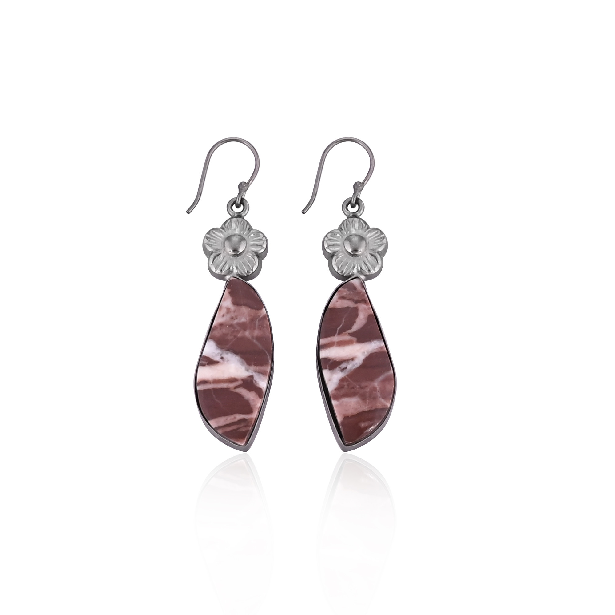 Malinga Jasper Gemstone Black Ruthenium Handmade Designer Earring Gift For Her