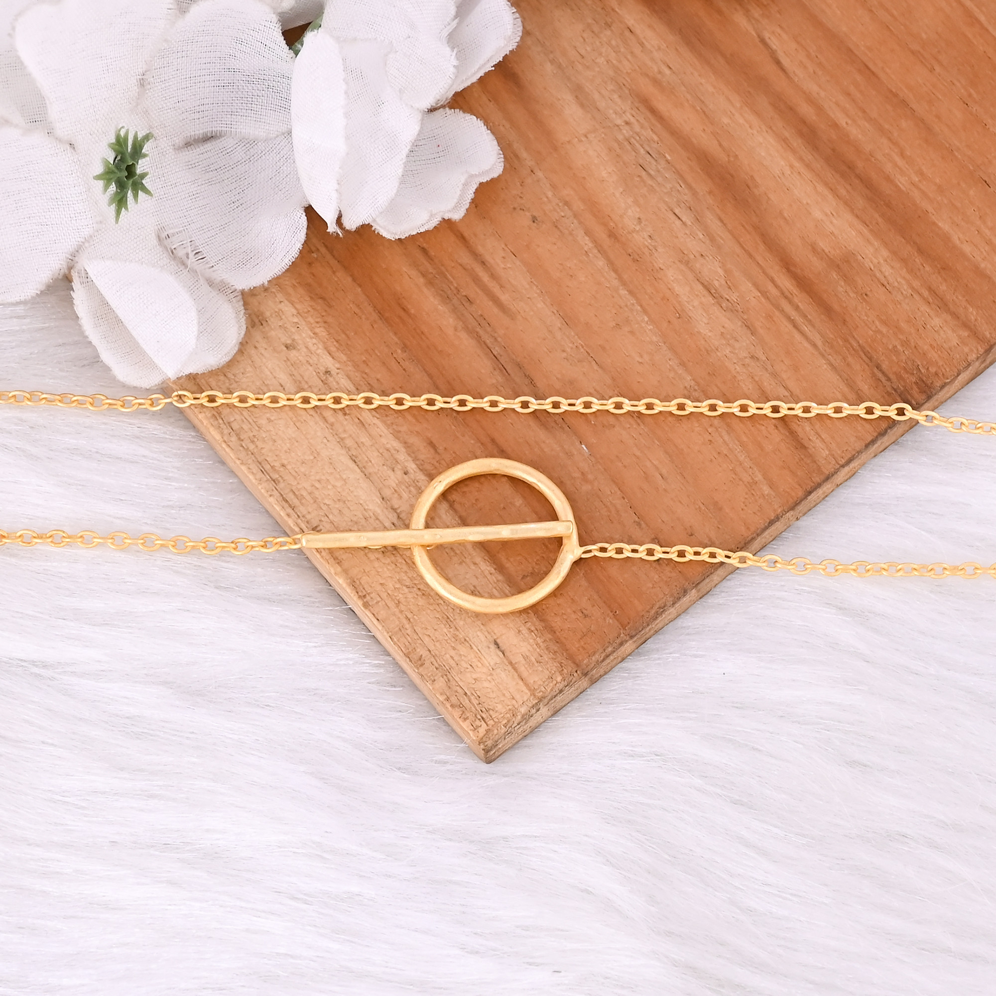Brass Yellow Gold Plated 25 pcs Wholesale Lot Handmade Designer Round Circle Dainty Necklace Jewelry Women Brass Jewelry