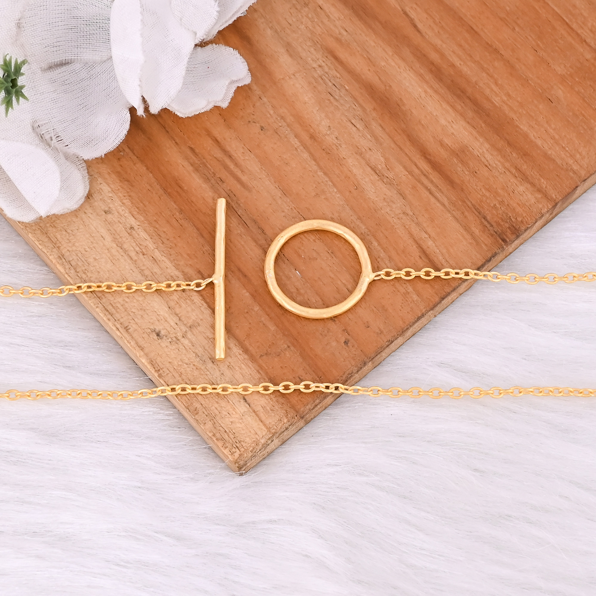 Brass Yellow Gold Plated 25 pcs Wholesale Lot Handmade Designer Round Circle Dainty Necklace Jewelry Women Brass Jewelry