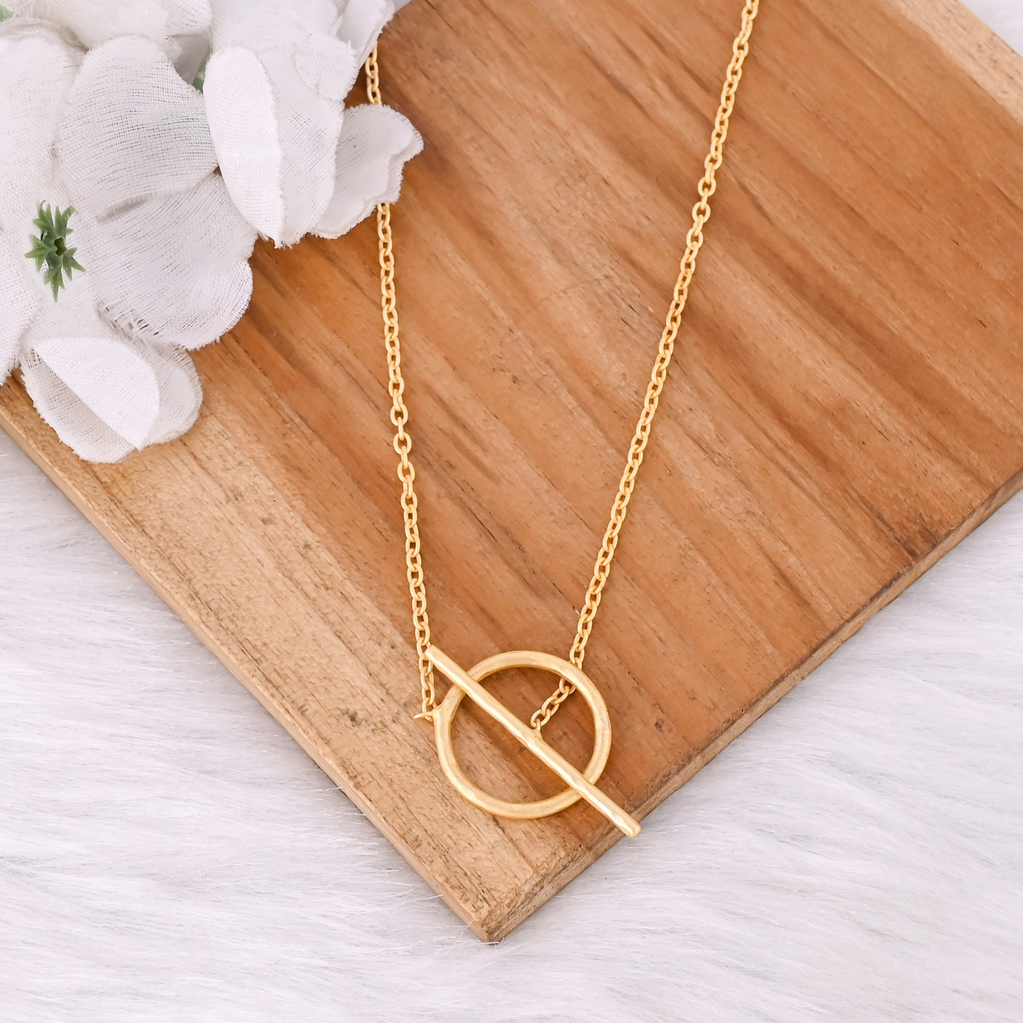 Brass Yellow Gold Plated 25 pcs Wholesale Lot Handmade Designer Round Circle Dainty Necklace Jewelry Women Brass Jewelry