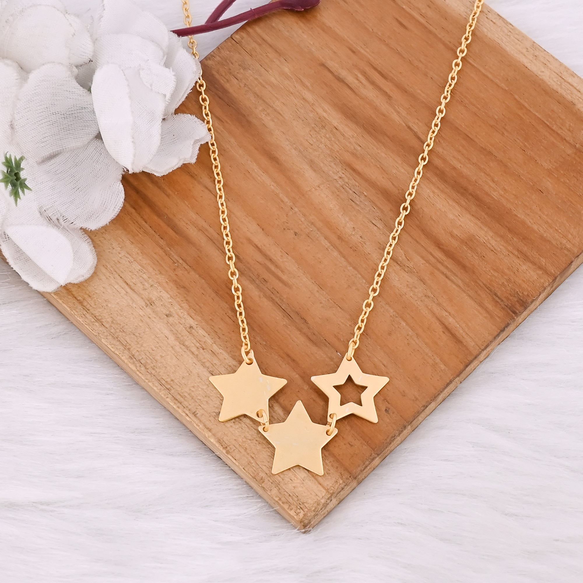 Gorgeous Brass Yellow Gold Plated 25 pcs Wholesale Lot Handmade Designer Star Necklace Jewelry Fashion Jewelry