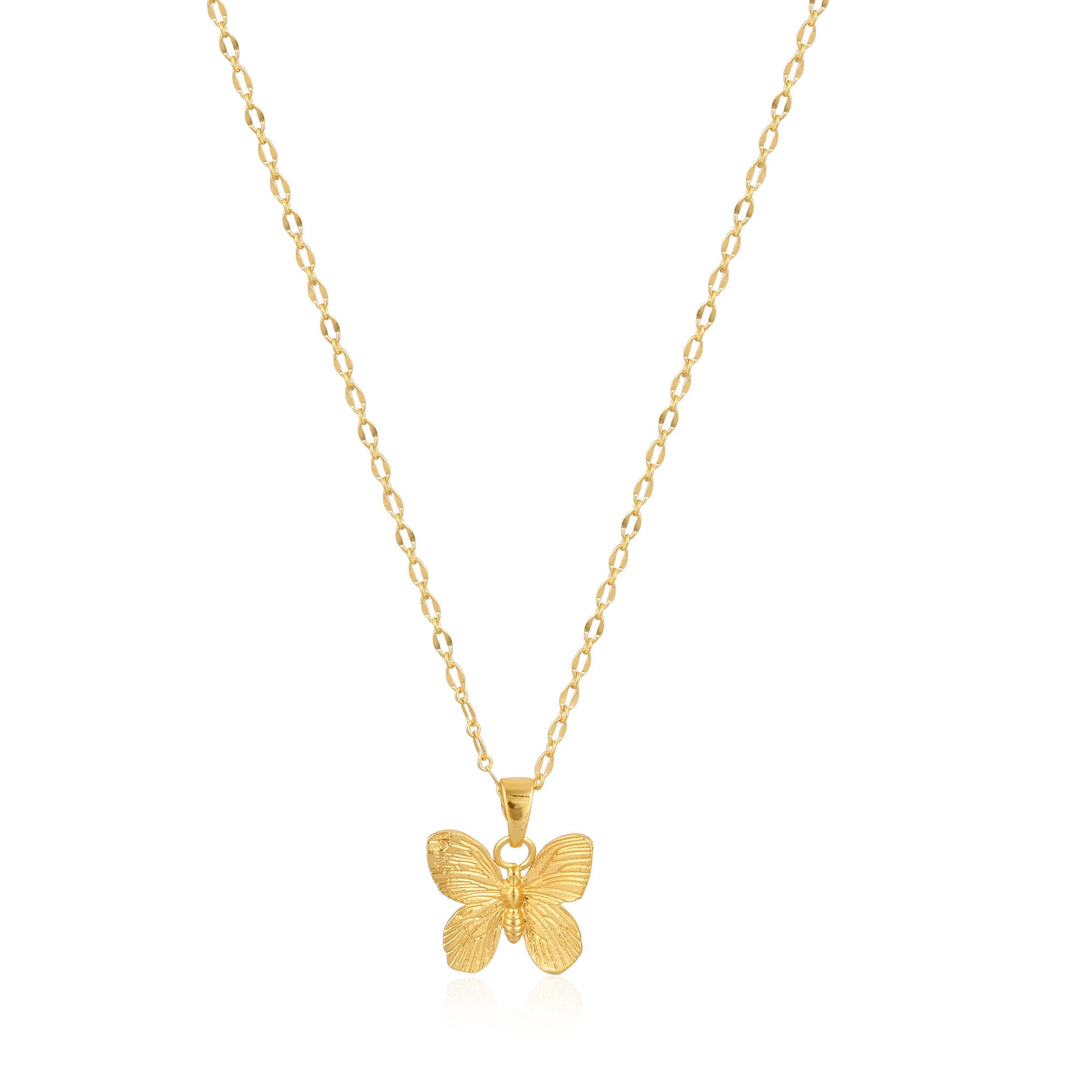 25 pcs Wholesale Lot Brass Yellow Gold Plated Handmade Designer Butterfly Necklace Jewelry Women Charm Jewelry