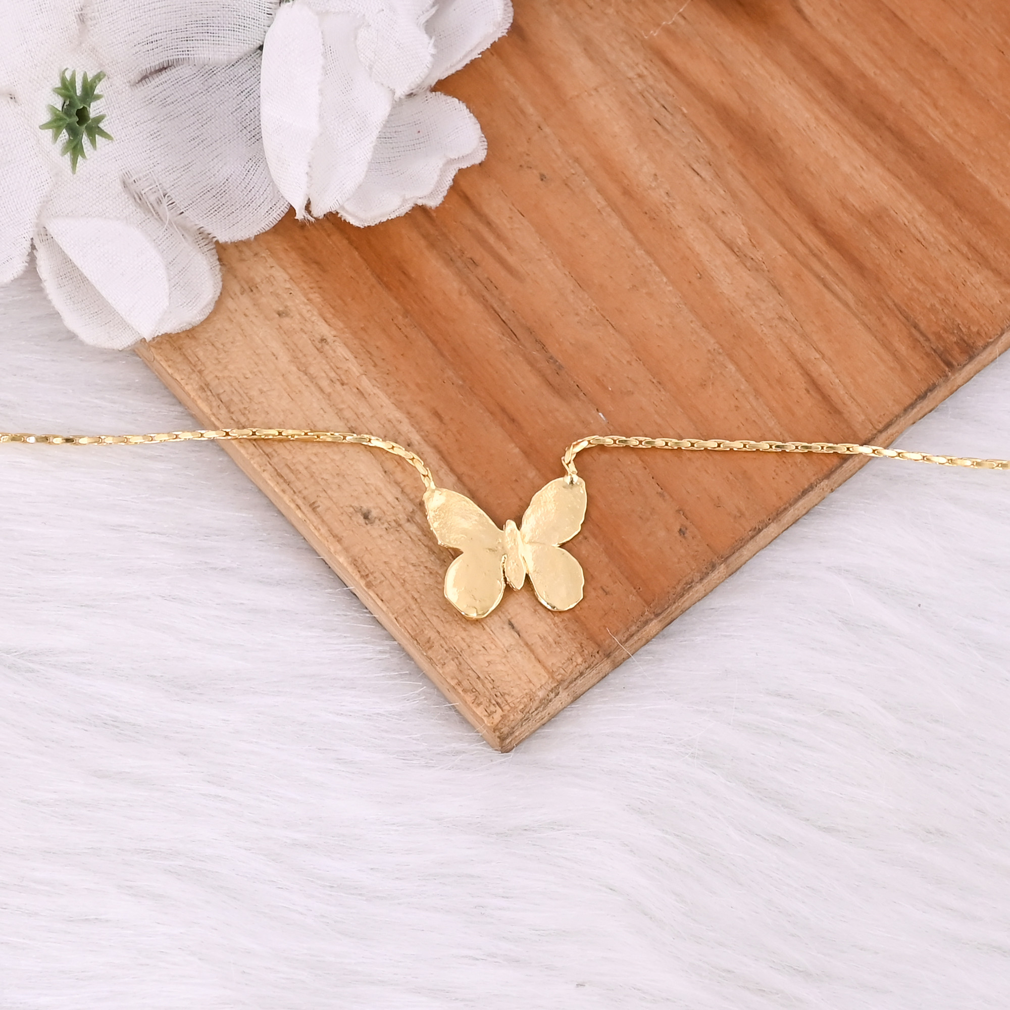 25 pcs Wholesale Lot Brass Yellow Gold Plated Handmade Designer Butterfly Necklace Jewelry Women Charm Jewelry