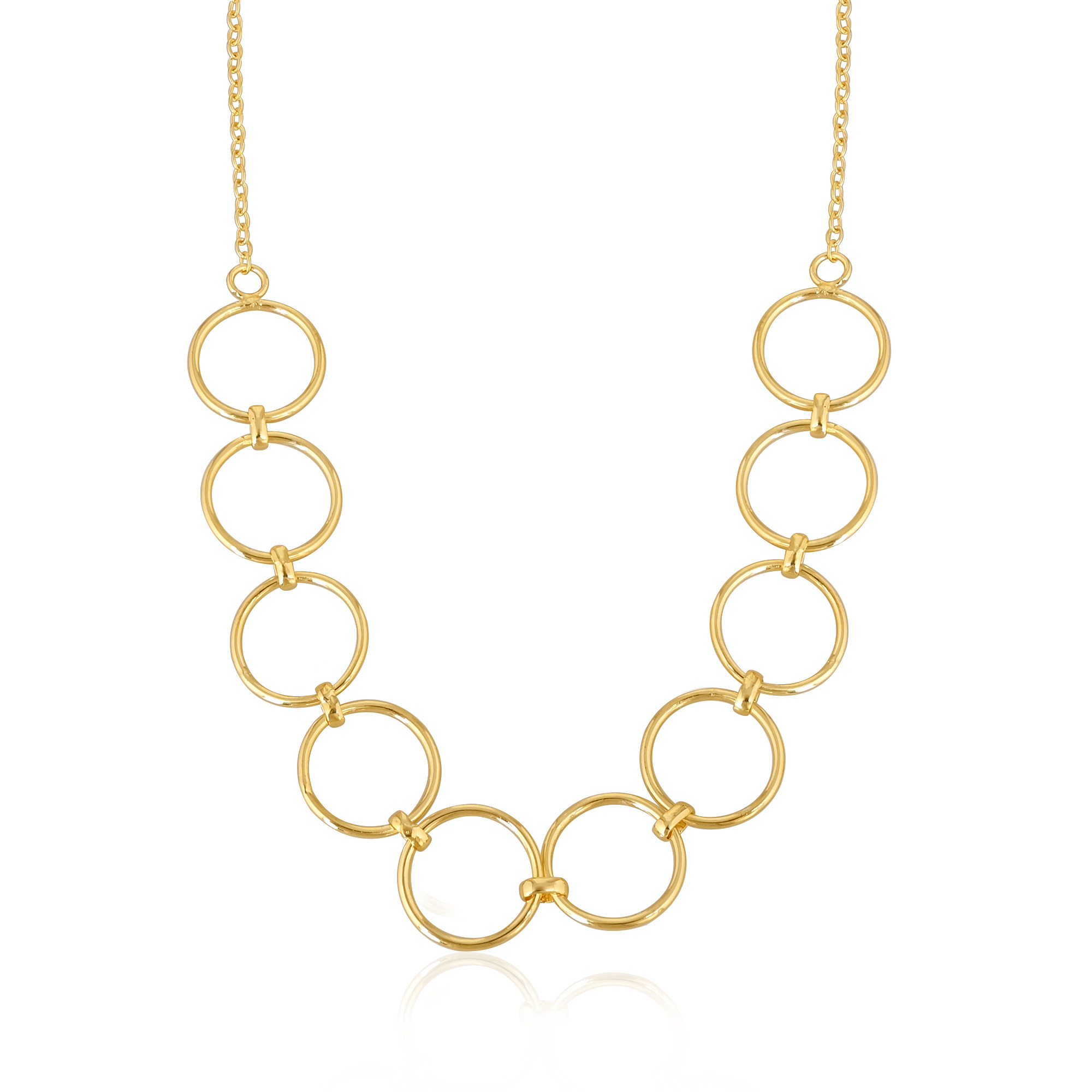 Brass Yellow Gold Plated 25 pcs Wholesale Lot Handmade Designer Unique Gift Round Circle Necklace Jewelry Fashion Jewelry