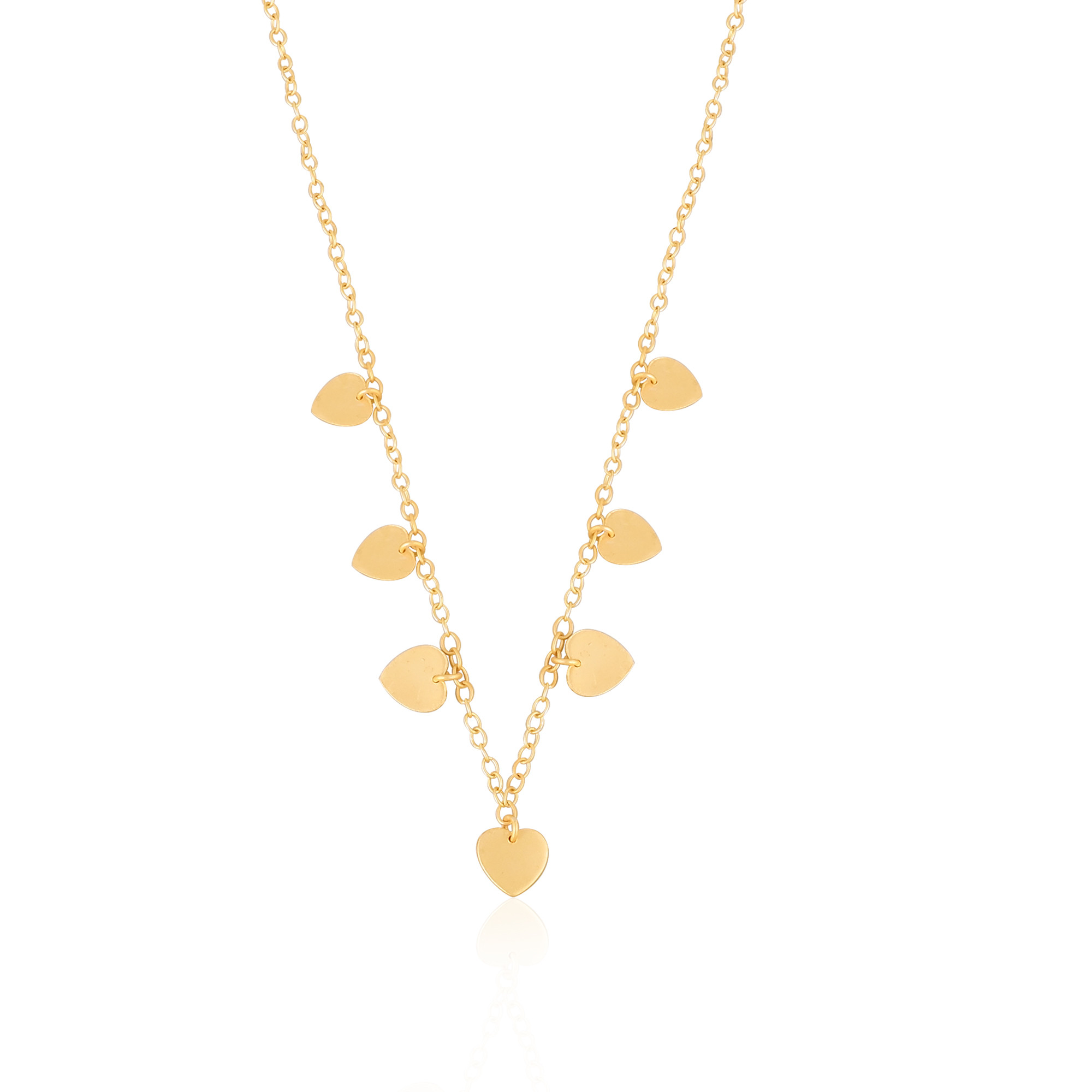 Brass Yellow Gold Plated 25 pcs Wholesale Lot Handmade Designer Heart Necklace Jewelry Women Fashion Jewelry