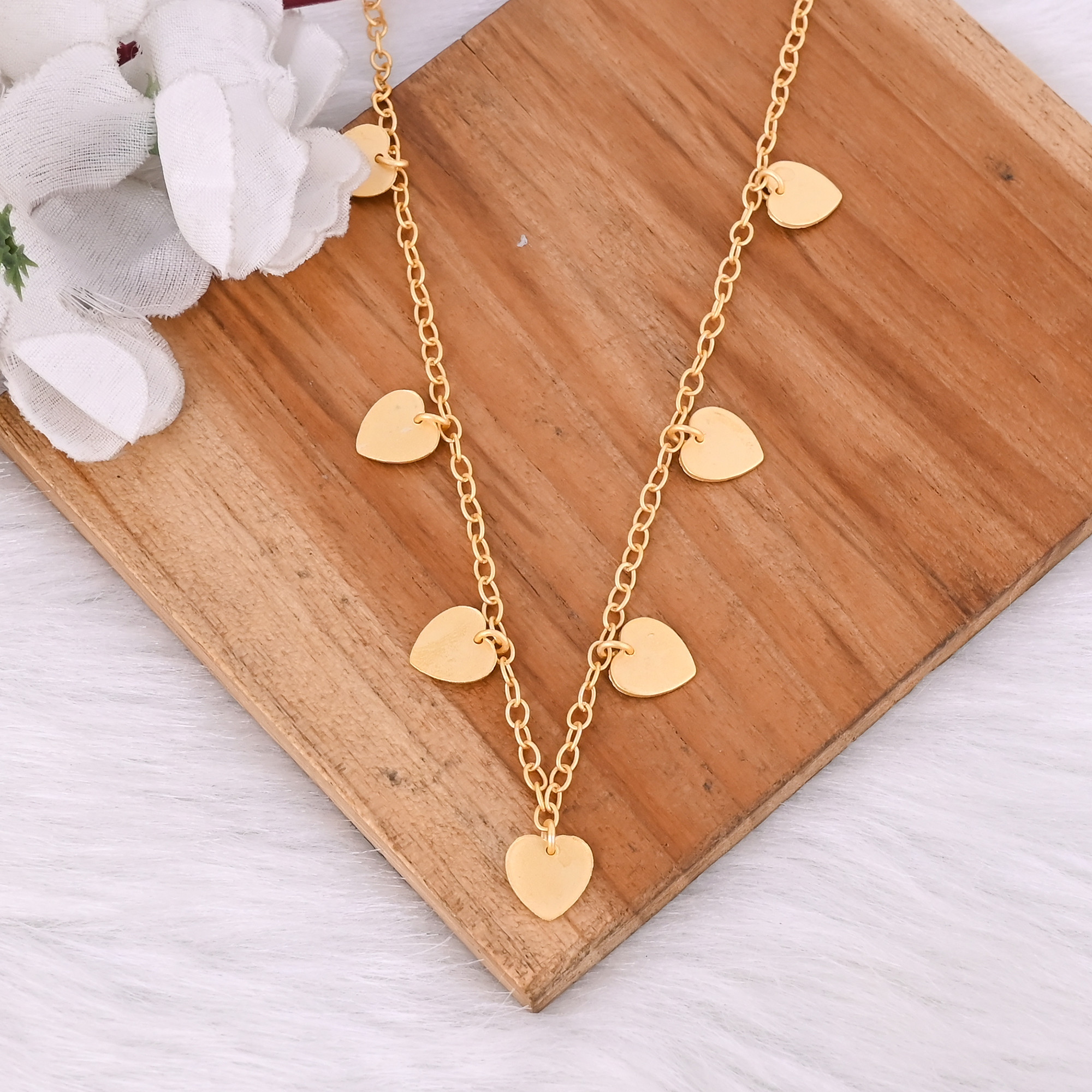 Brass Yellow Gold Plated 25 pcs Wholesale Lot Handmade Designer Heart Necklace Jewelry Women Fashion Jewelry