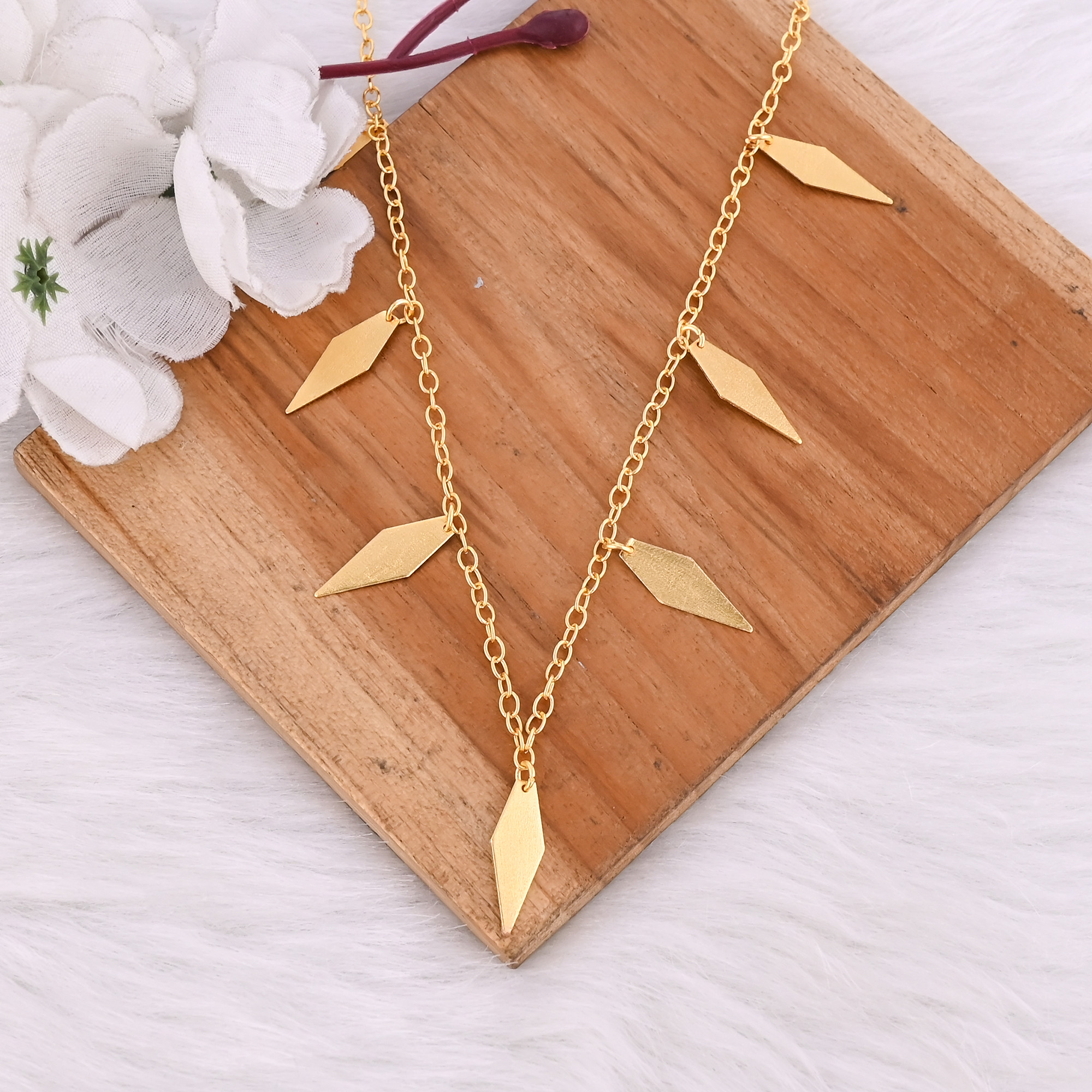 Brass Yellow Gold Plated 25 pcs Wholesale Lot Matte Finish Handmade Designer Necklace Jewelry Brass Jewelry