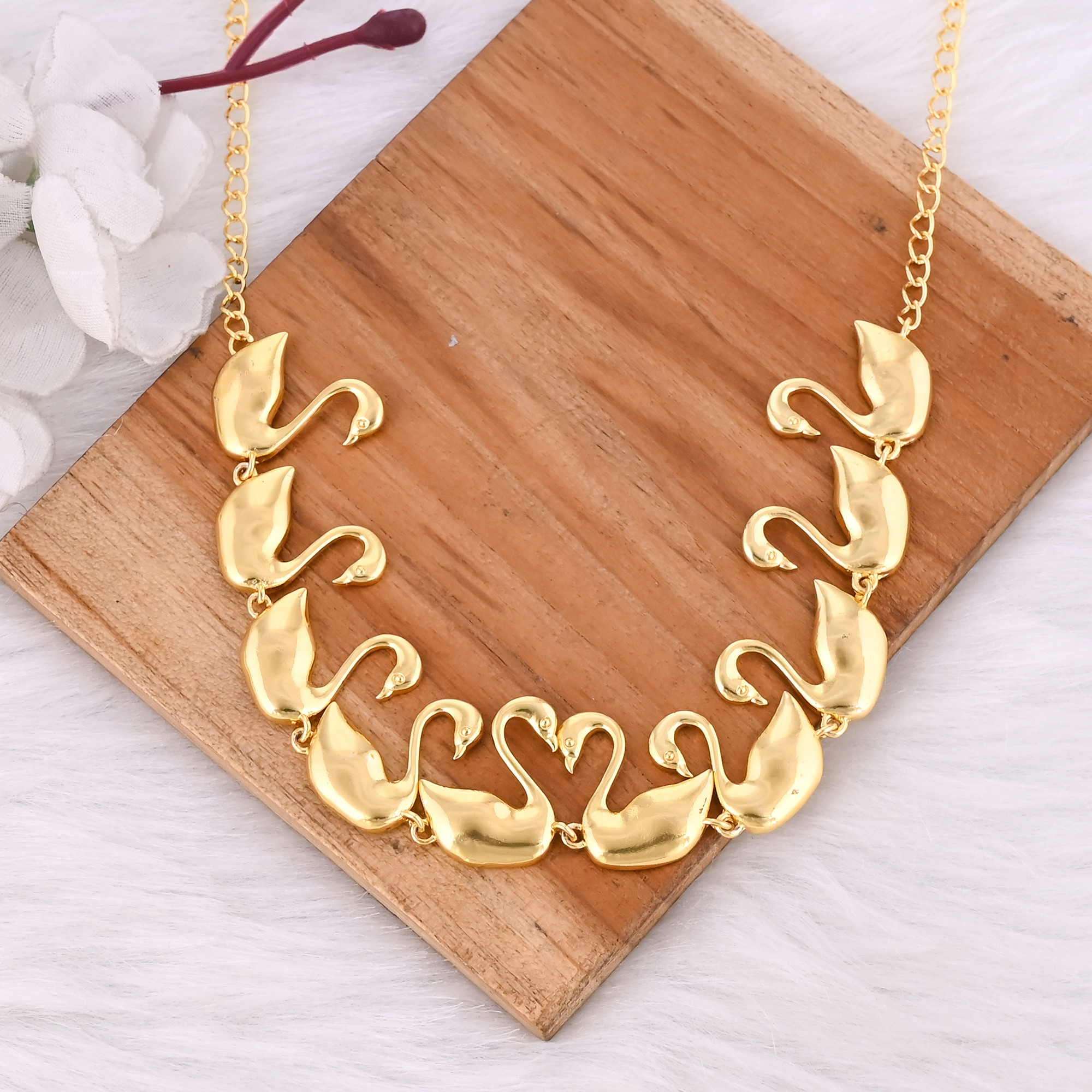 Brass Yellow Gold Plated 25 pcs Wholesale Lot Duck Design Handmade Designer Necklace Jewelry Brass Jewelry