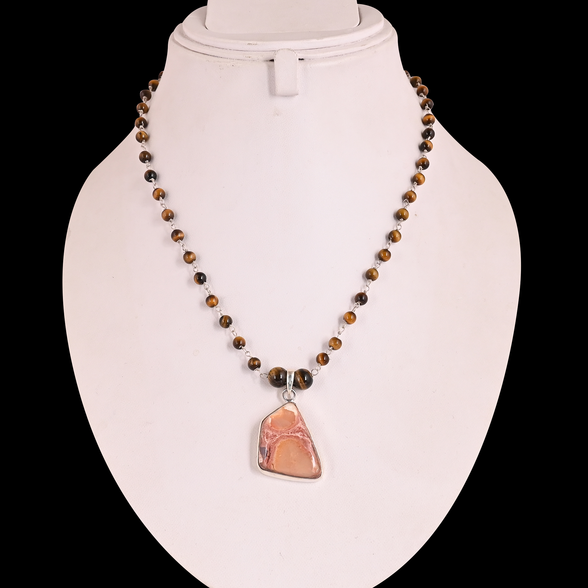 Yellow Jasper Fire Opal Gemstone 925 Sterling Silver Pendant Chain Necklace