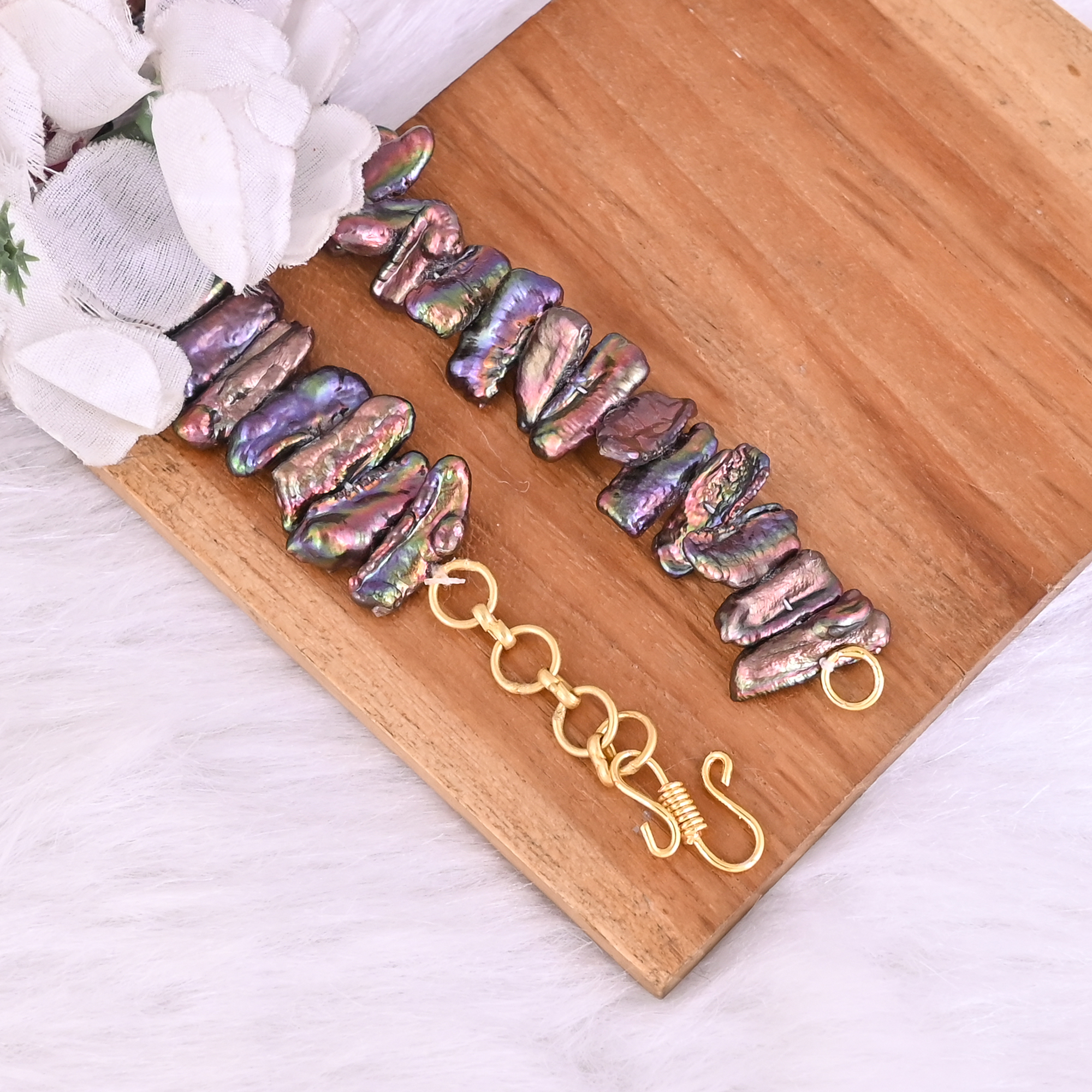 Natural Viva Pearl Beaded Choker Necklace