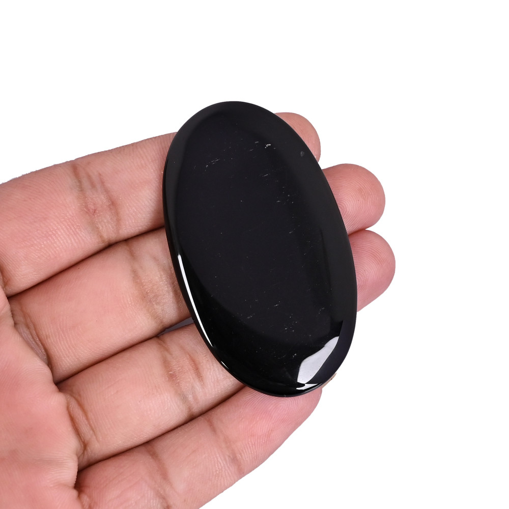 Image of Natural Black Onyx 68.0 Carat  58x34mm Oval Shape Loose Gemstone
