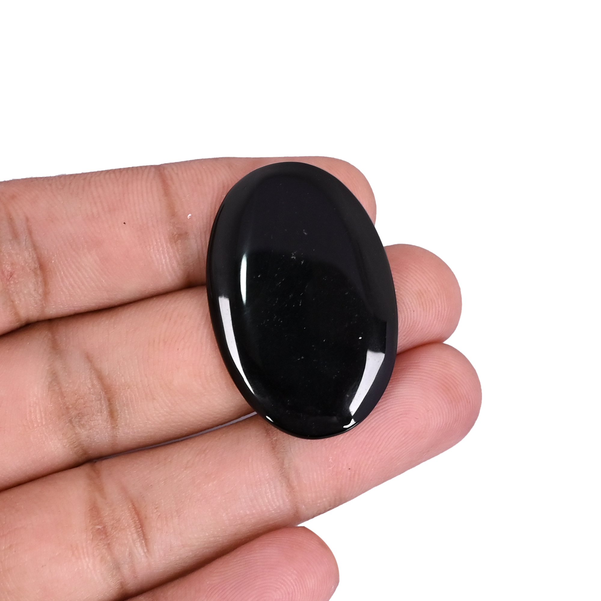 Natural Black Onyx 335 Carat 42x29mm Oval Shape Loose Gemstone