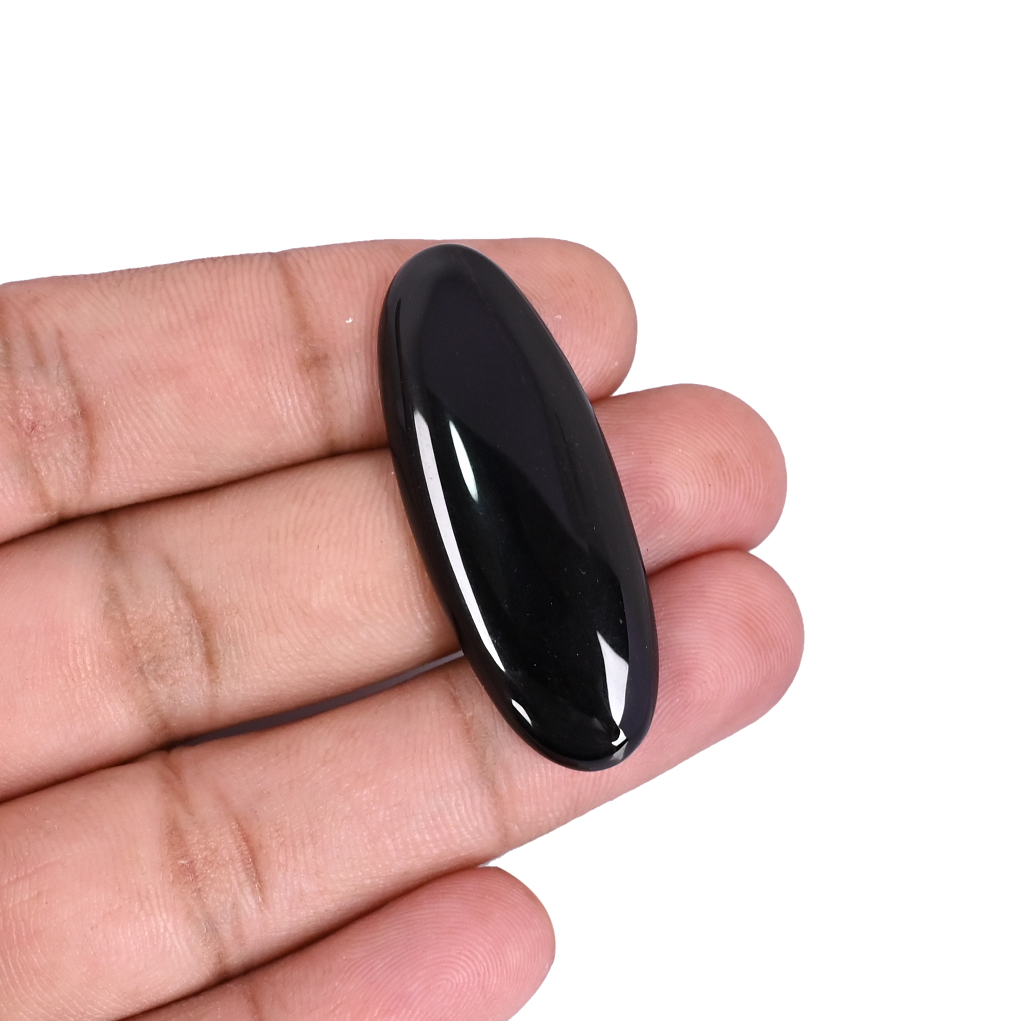 Natural Black Onyx 280 Carat 41x16mm Oval Shape Loose Gemstone