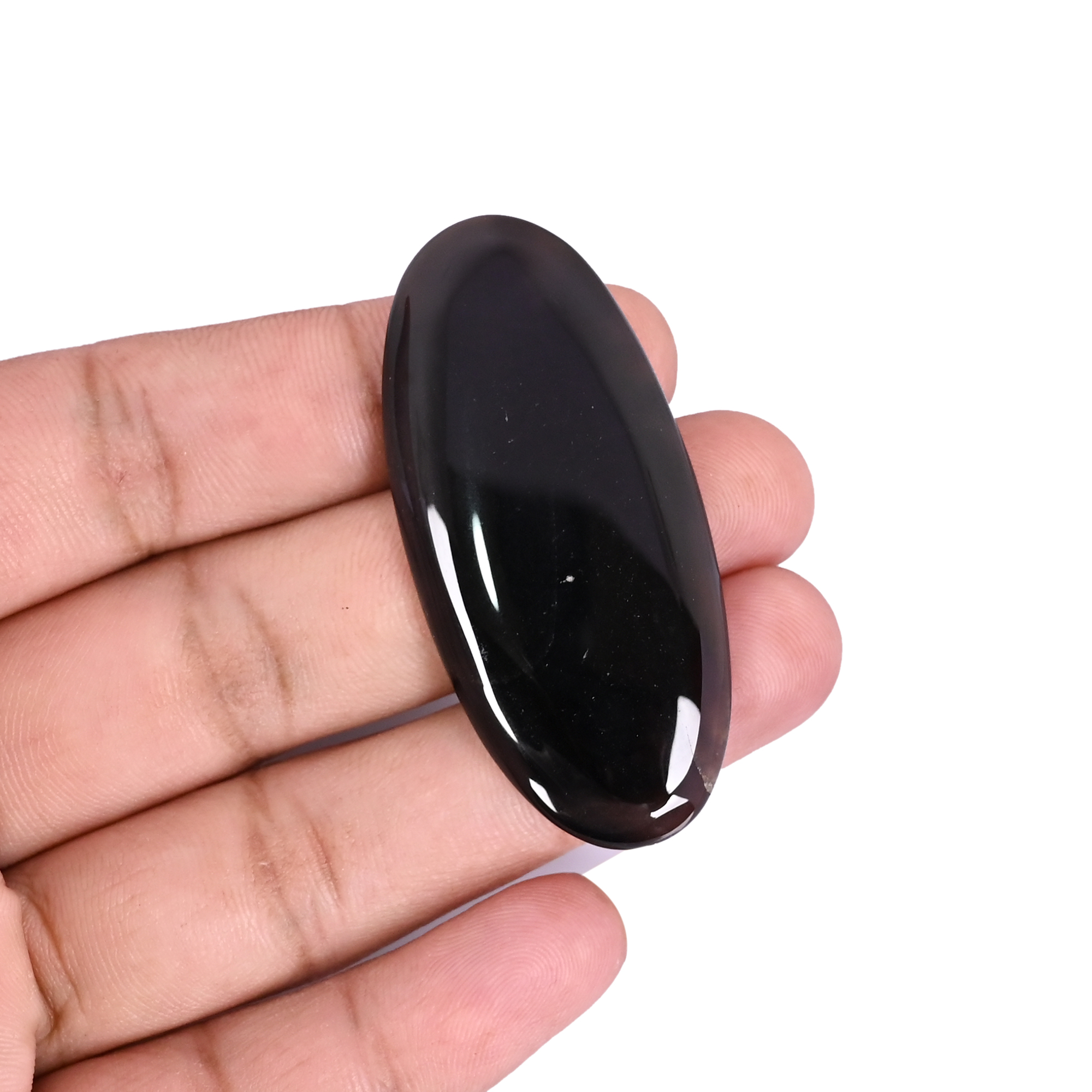 Natural Black Onyx 565 Carat 53x24mm Oval Shape Loose Gemstone