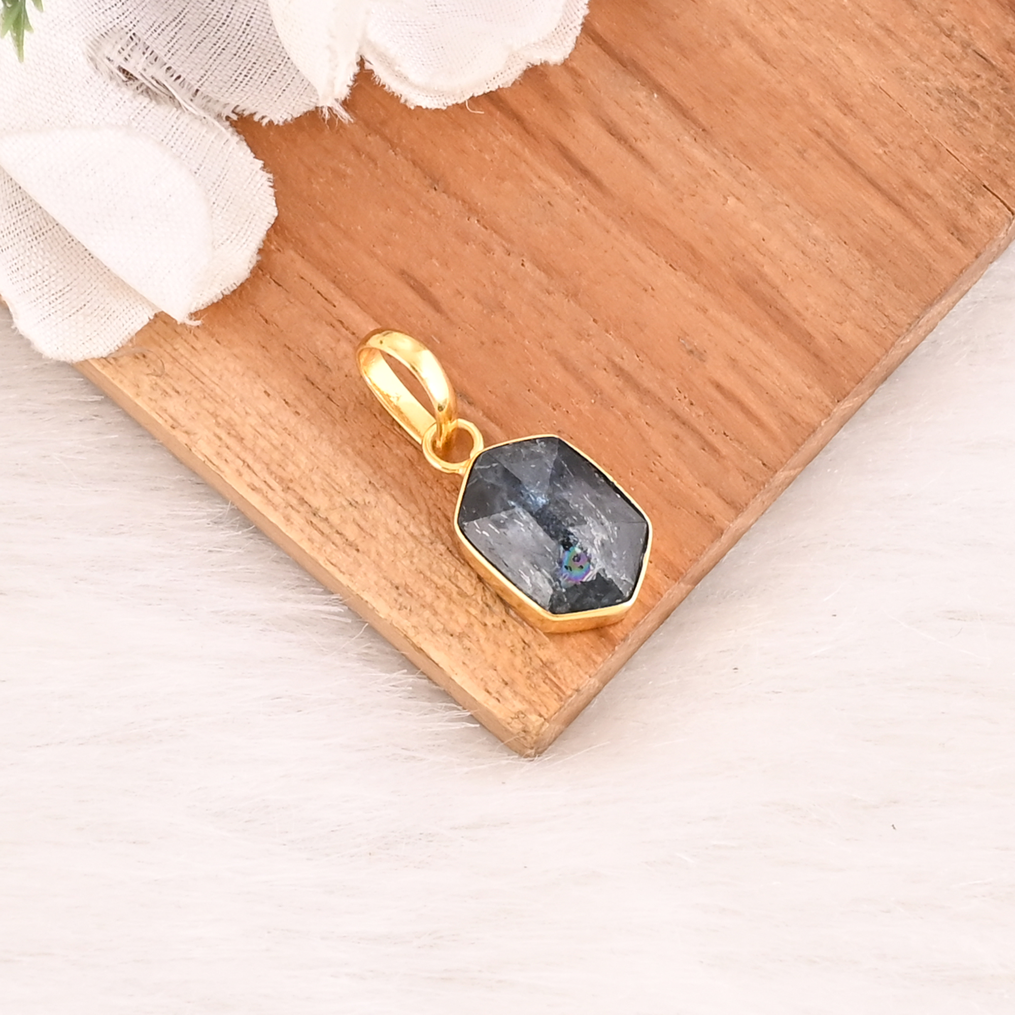Natural Moss Kyanite Pendant 925 Sterling Silver Handmade Gemstone Jewelry