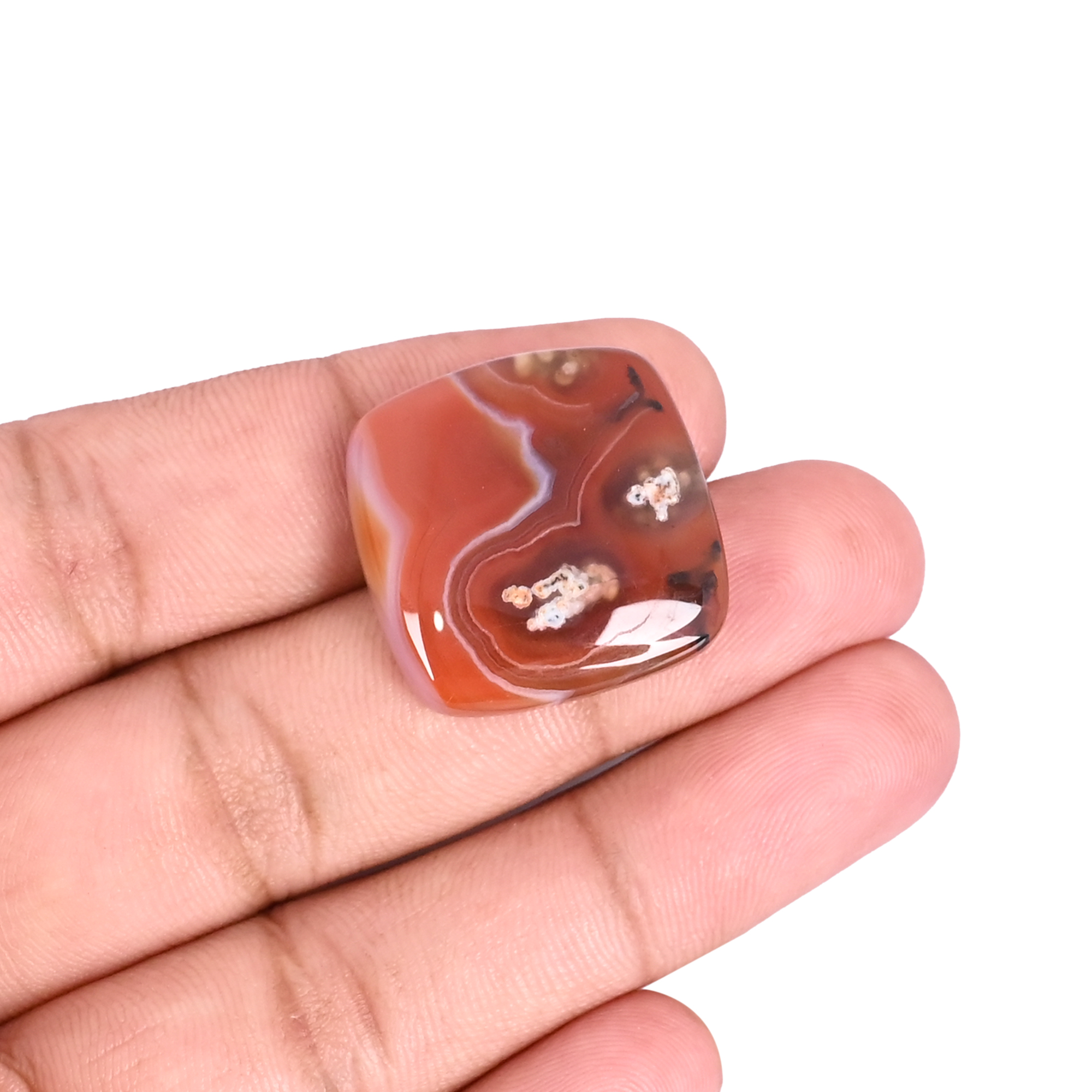 Natural Red Sard Onyx 372 Carat 24x24mm Cushion Shape Loose Gemstone