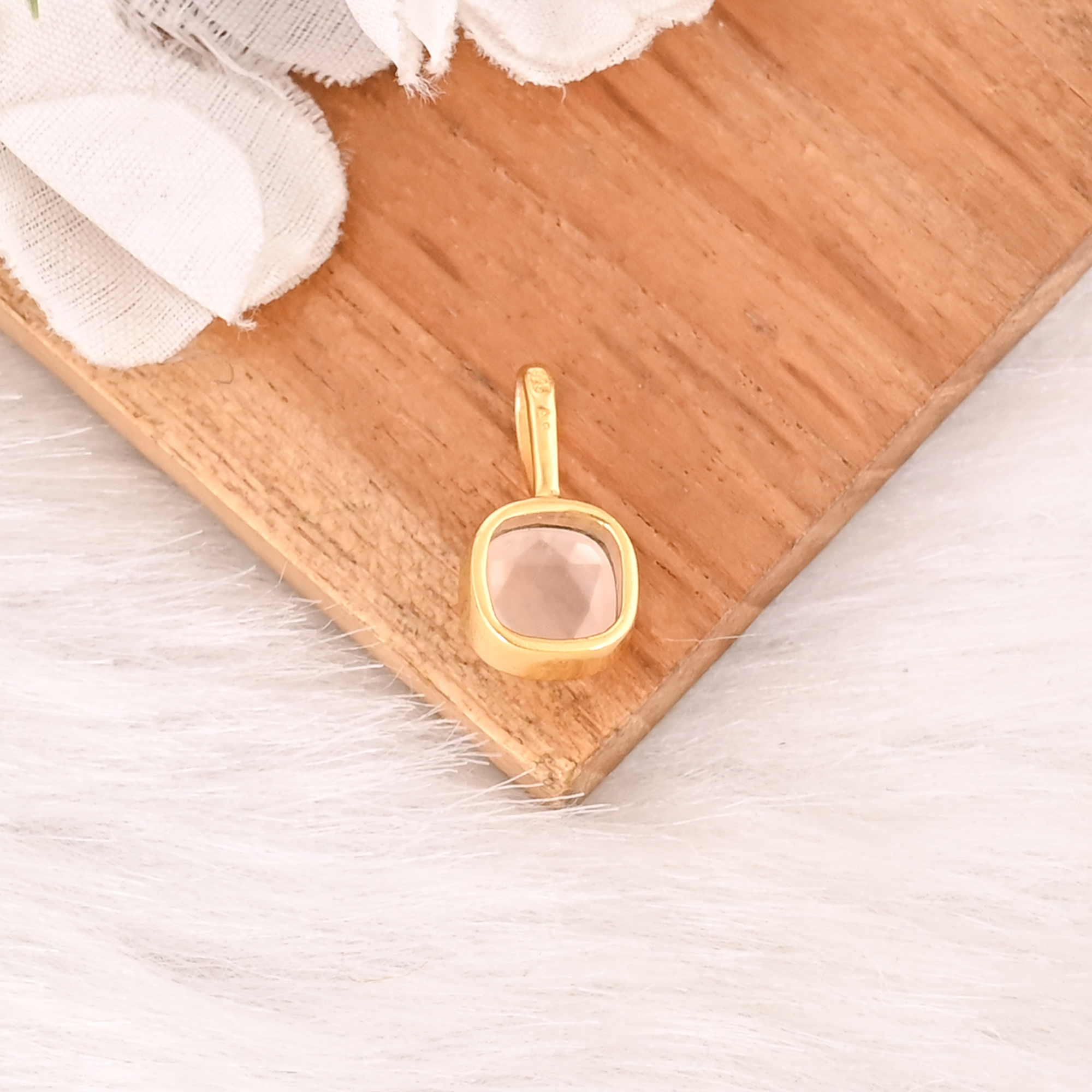 Natural Rose Quartz Gemstone 925 Sterling Silver Pendant Handmade Jewelry for Unisex