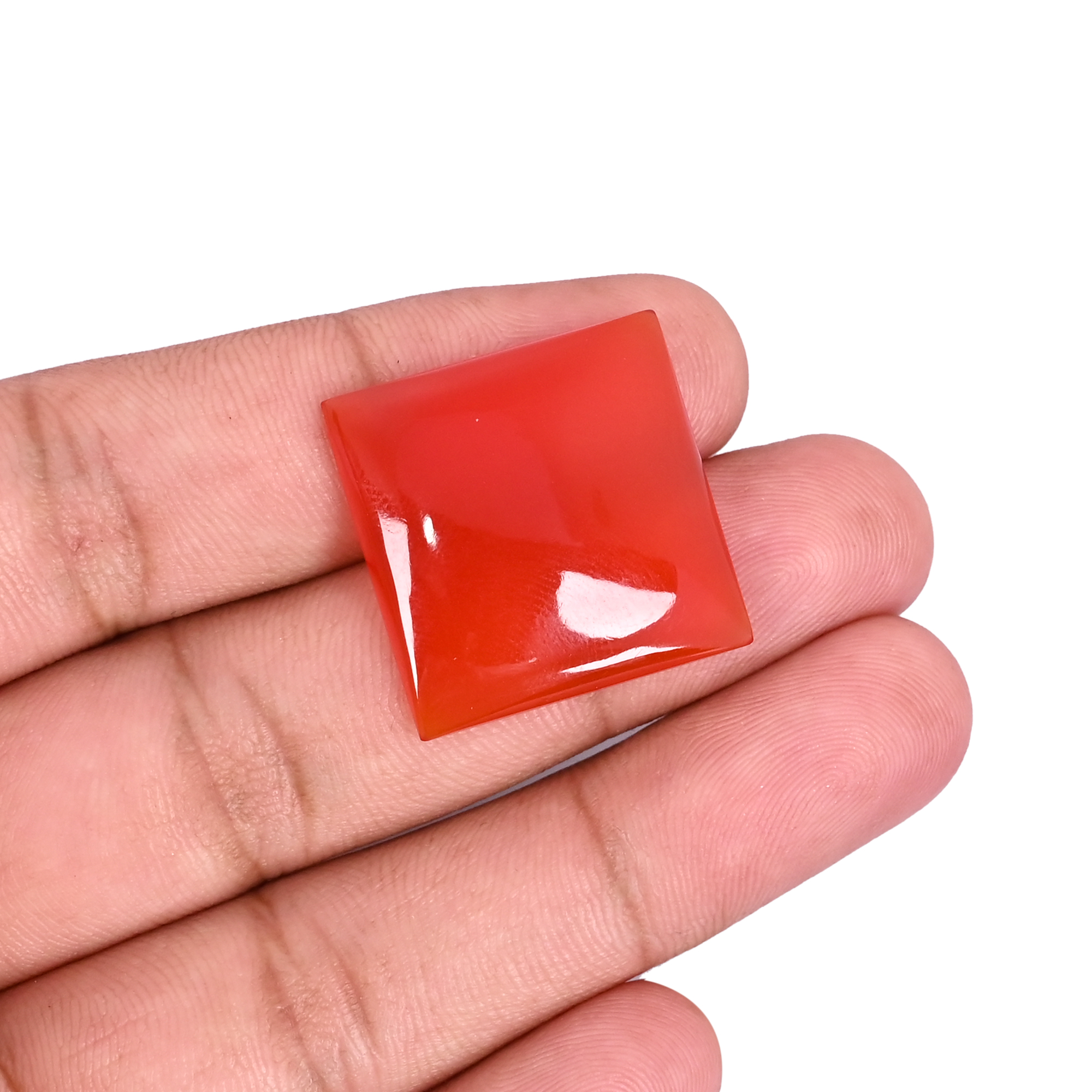 Natural Red Onyx 272 Carat  23x23mm Square Shape Loose Gemstone