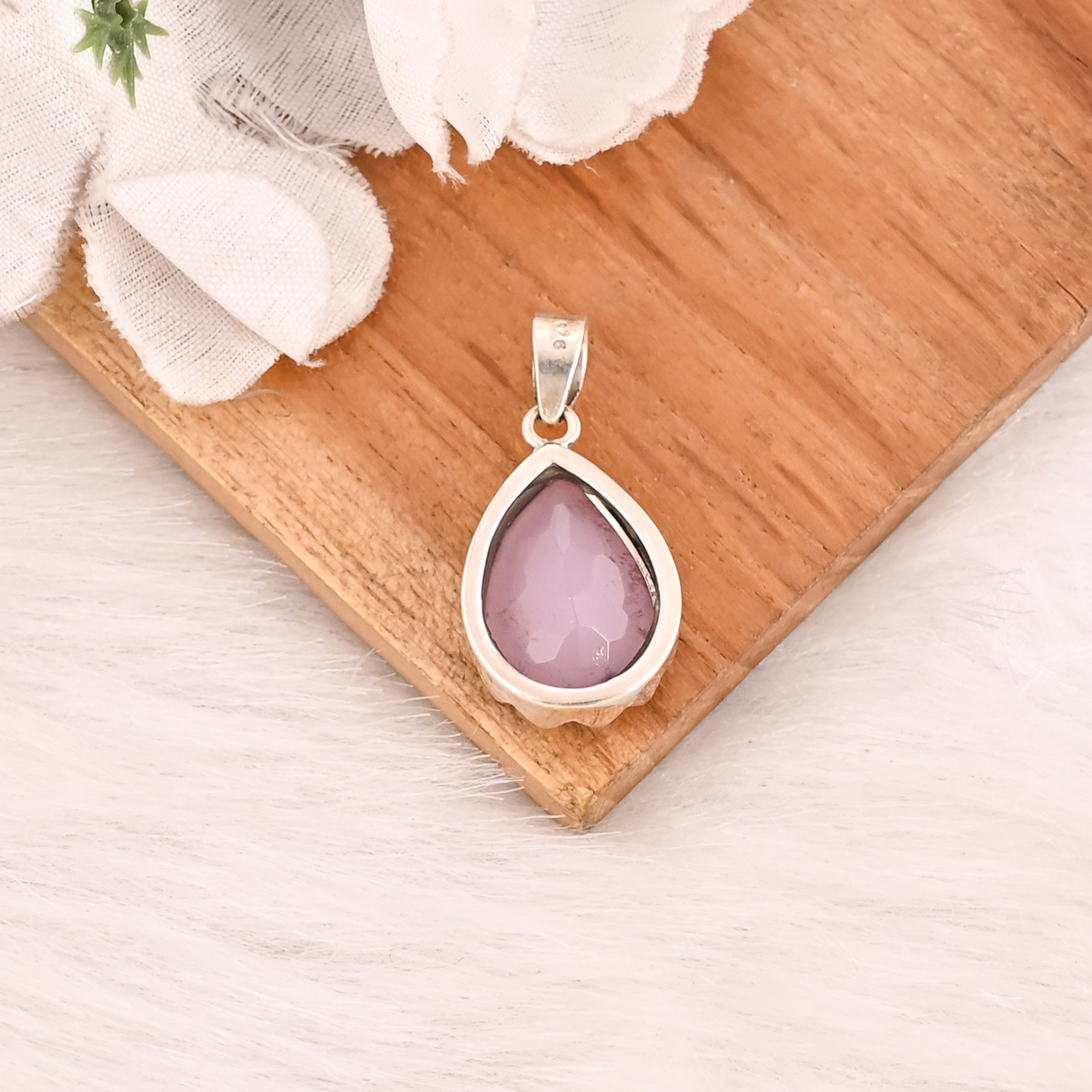 Rose Chalcedony 925 Sterling Silver Pendant Natural Gemstone Handmade Jewelry