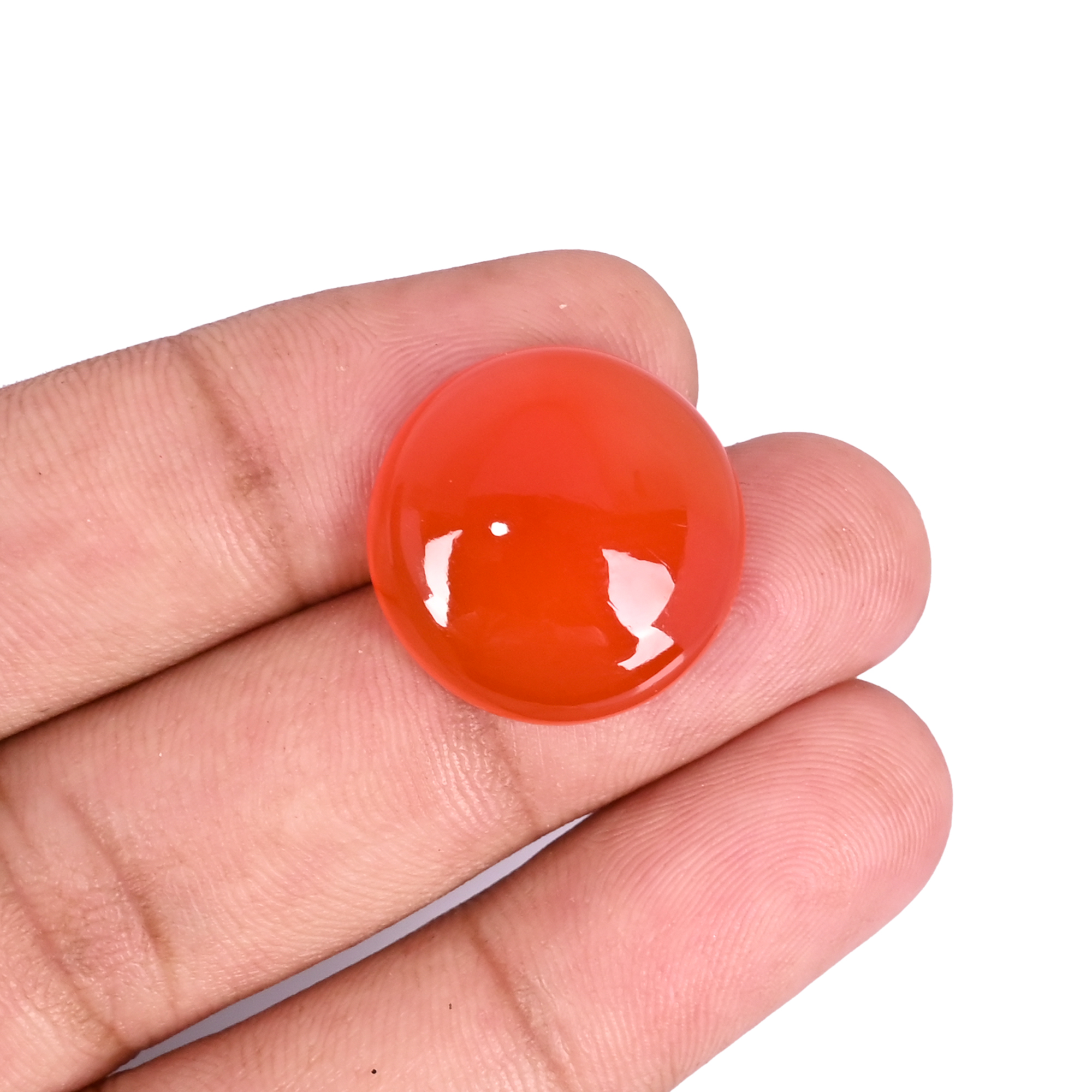 Natural Red Onyx 177 Carat 20x20mm Round Shape Loose Gemstone