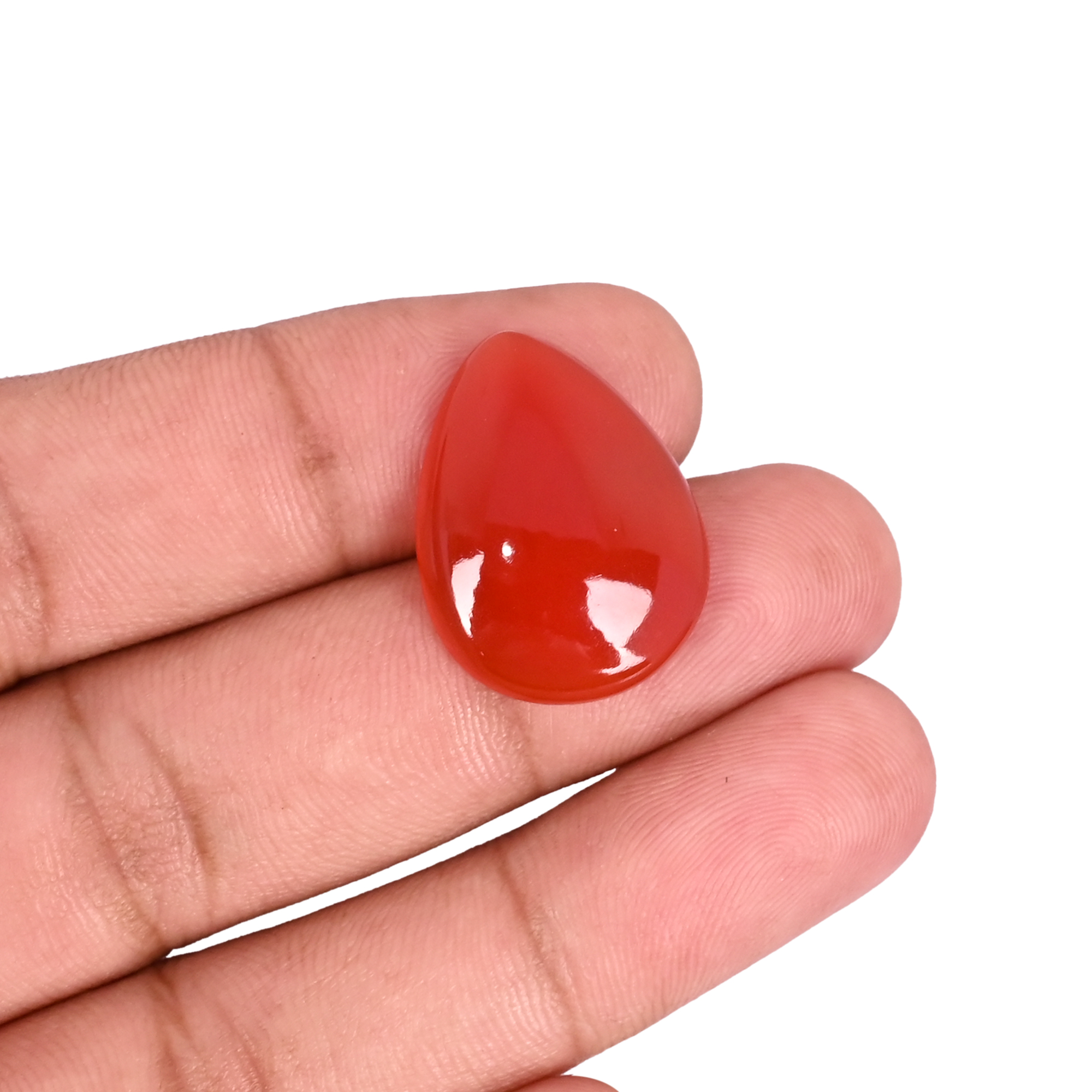 Natural Red Onyx 142 Carat  23x18mm Pear Shape Loose Gemstone