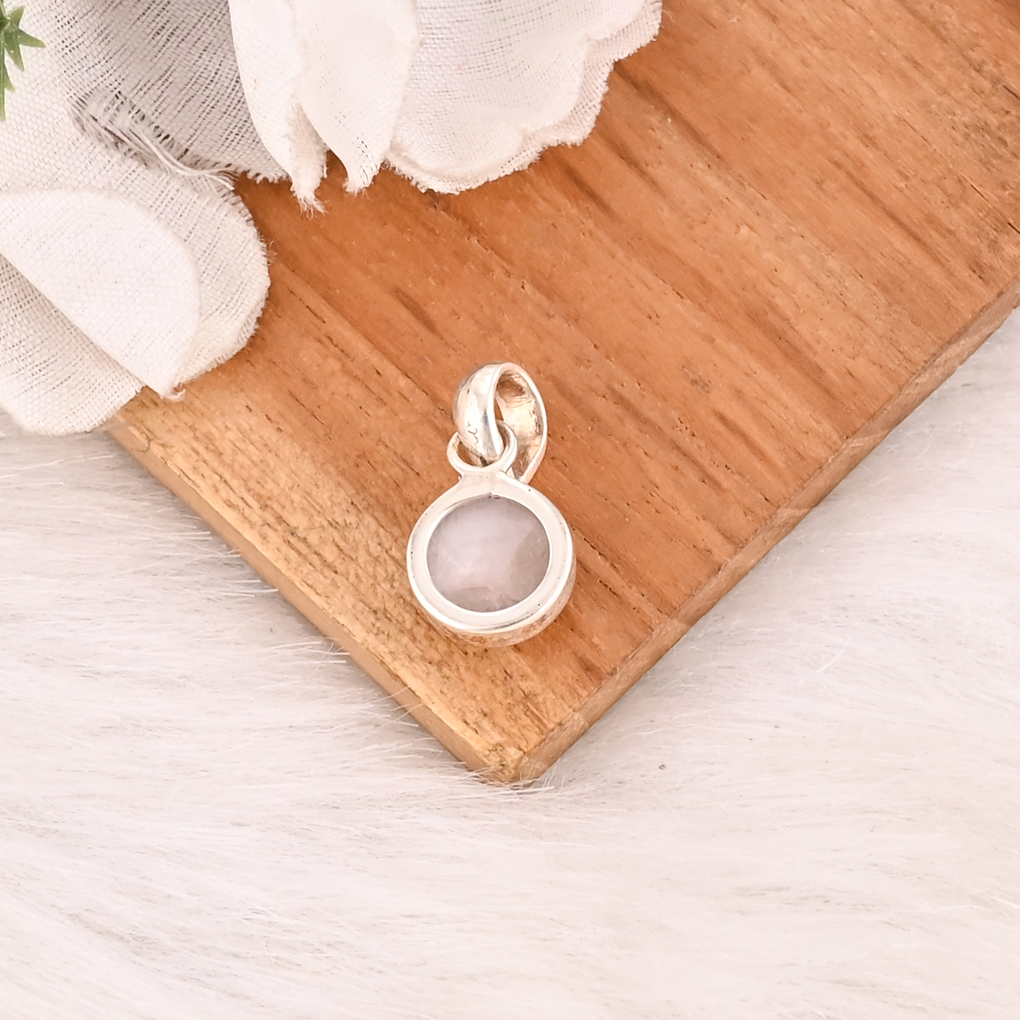 Natural Rainbow Moonstone Pendant 925 Sterling Silver Handmade Gemstone Minimalist Jewelry for Unisex