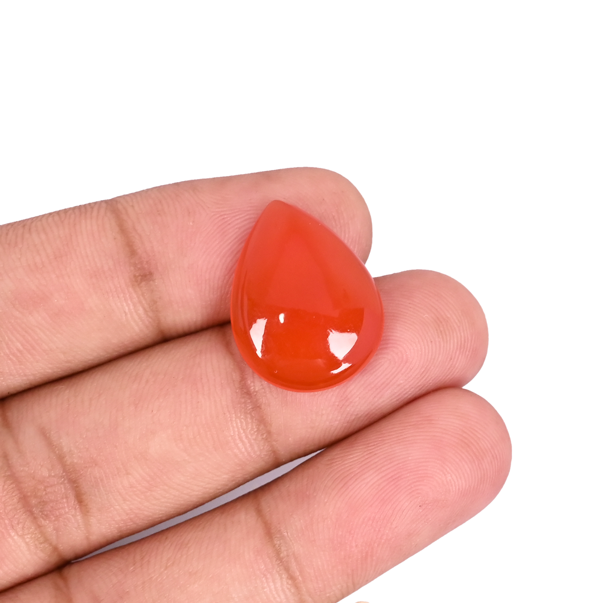 Natural Red Onyx 10 Carat  21x16mm Pear Shape Loose Gemstone