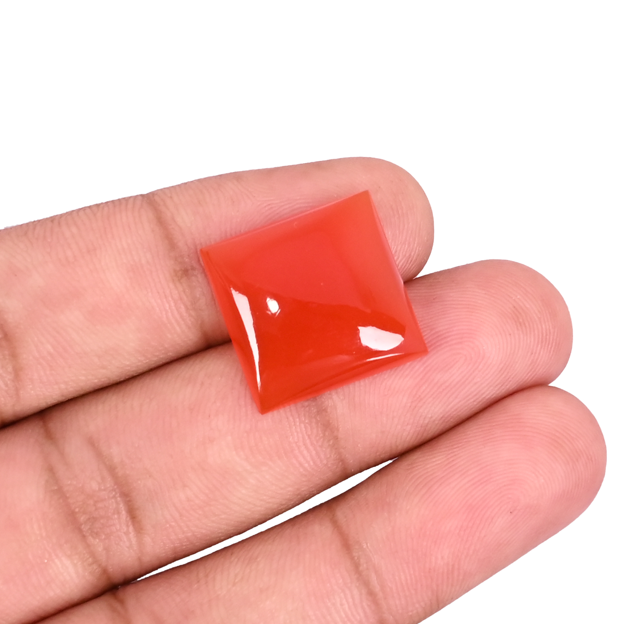Natural Red Onyx 128 Carat 17x17mm Square Shape Loose Gemstone
