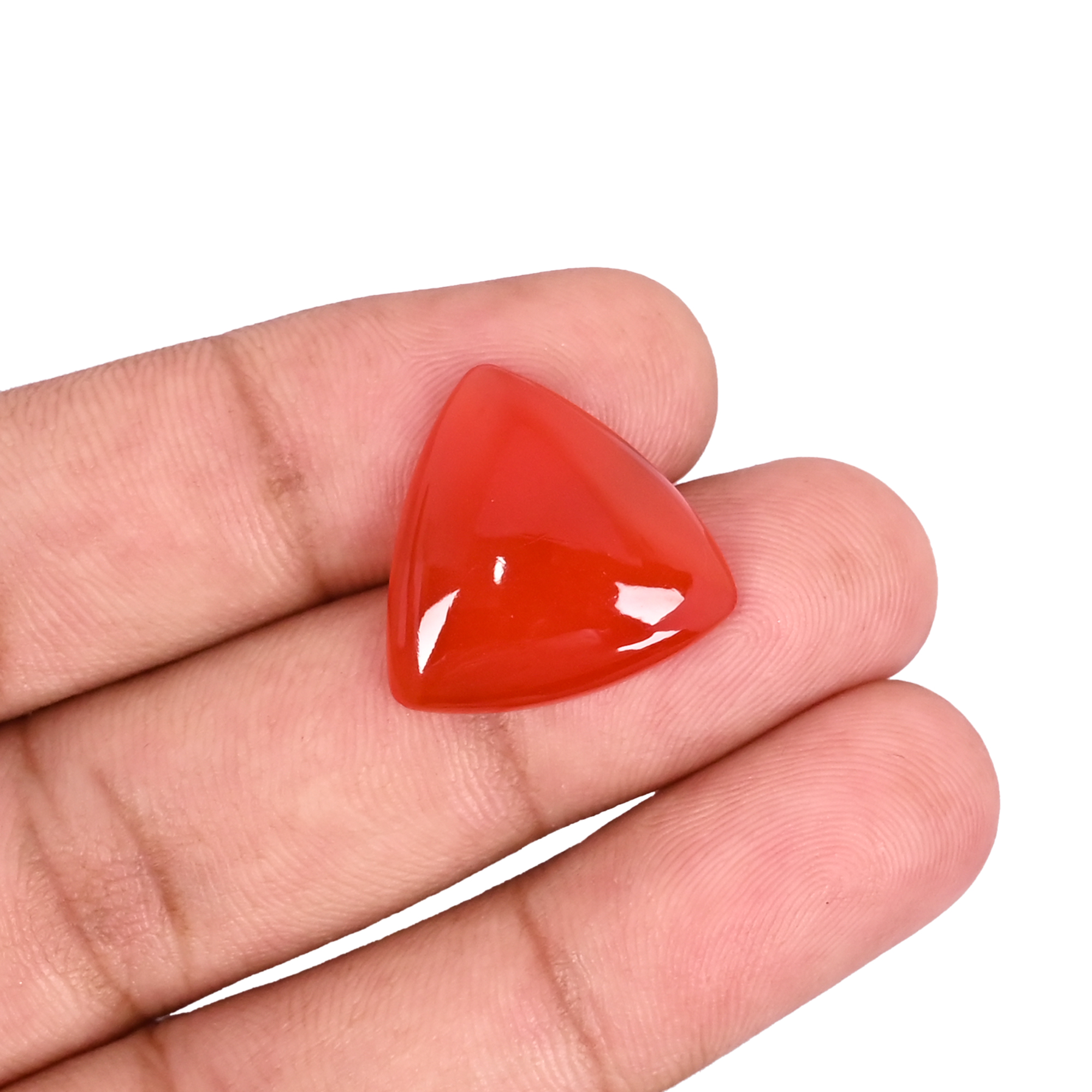 Natural Red Onyx 109 Carat  19x19mm Trillion Shape Loose Gemstone