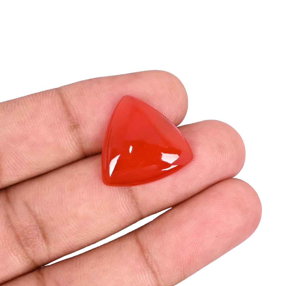 Image of Natural Red Onyx 10.9 Carat  19x19mm Trillion Shape Loose Gemstone