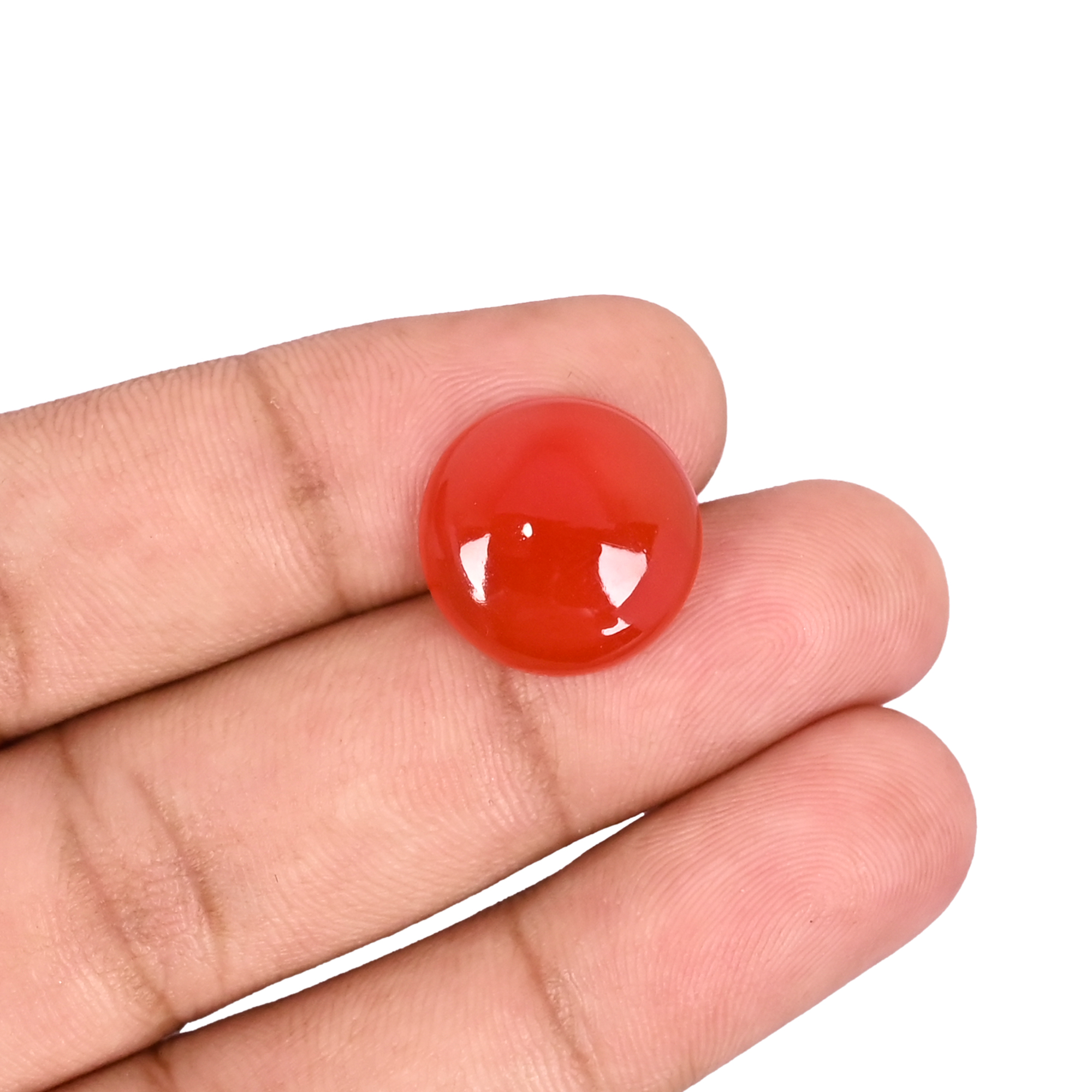 Natural Red Onyx 91 Carat 16x16mm Round Shape Loose Gemstone