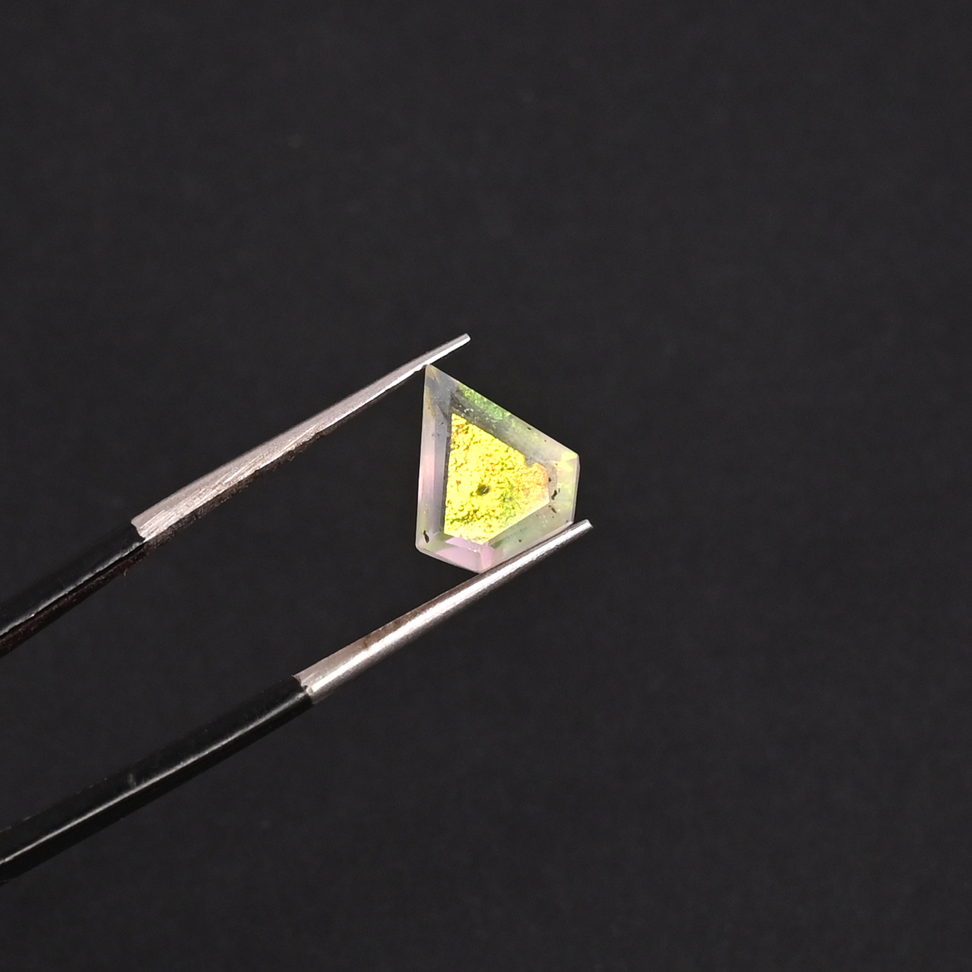 Natural Chinese Rainbow Doublet 44 Carat 1 Pair Weight 10x9mm Diamond Shape Loose Gemstone