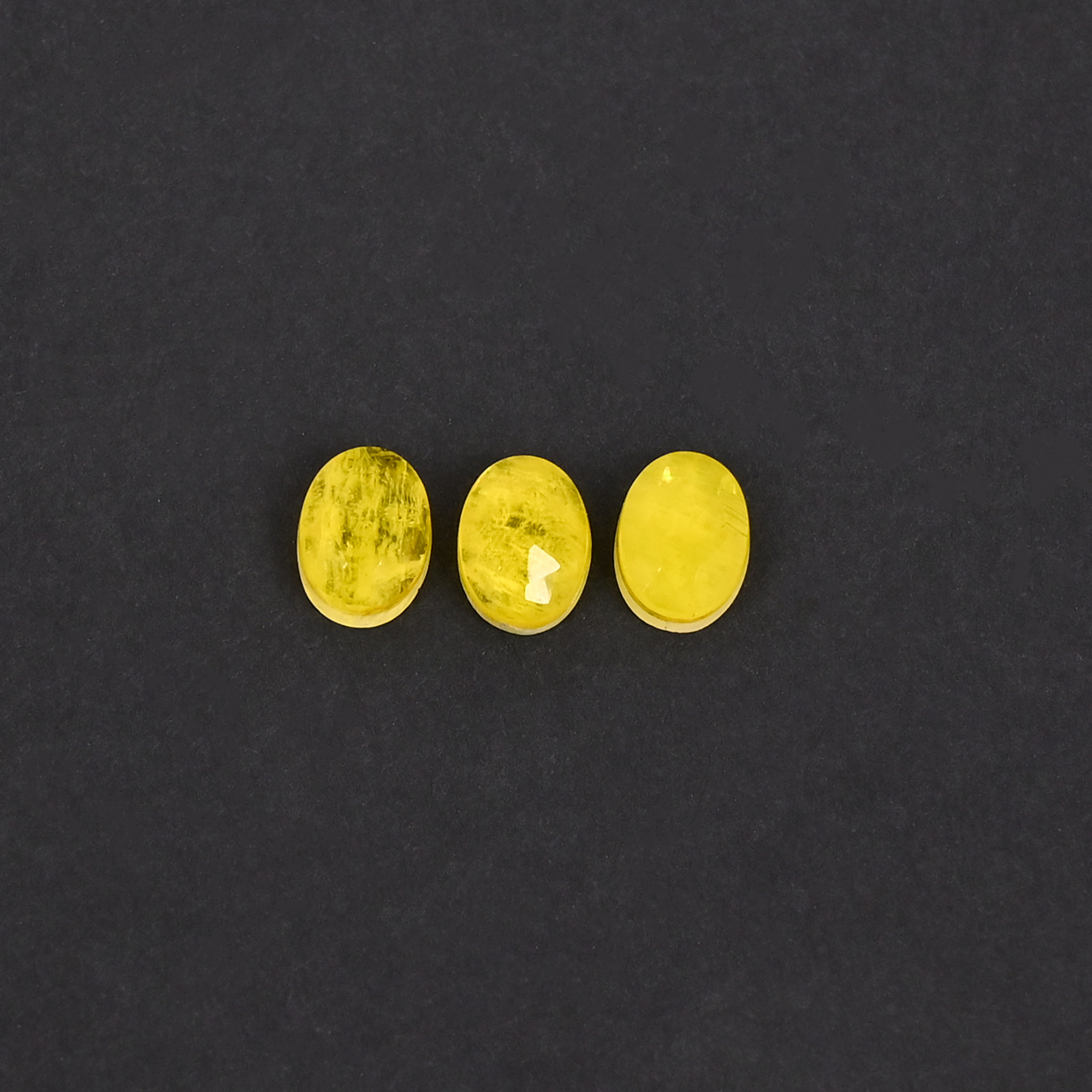 Rainbow Yellow Hydro Doublet 46 Carat 3 Pcs Weight 8x6mm Oval Shape Loose Gemstone
