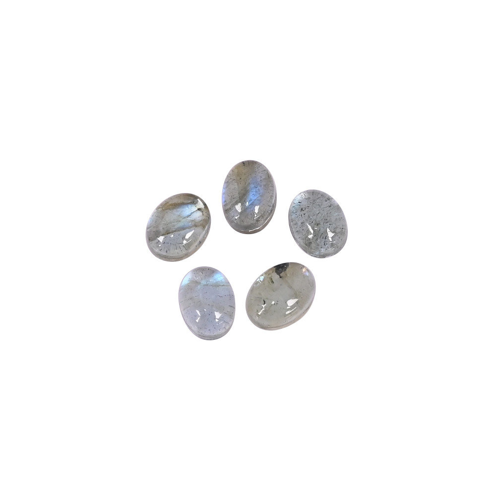 Image of Natural Labradorite and Green Amethyst 7.1 Carat (5 Pcs Weight) 8x6mm Oval Shape Loose Gemstone
