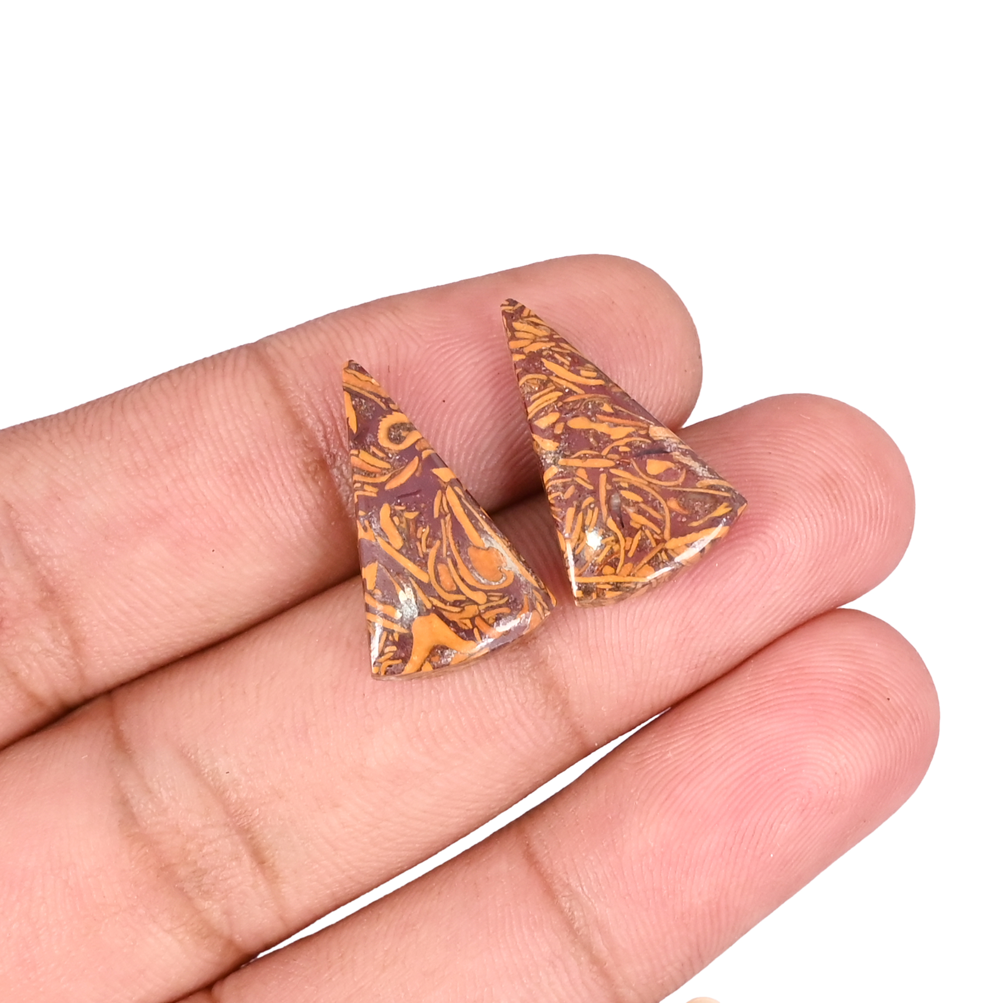 Natural Mariam Jasper 160 Carat 1 Pair Weight 20x12mm Fancy Shape Loose Gemstone