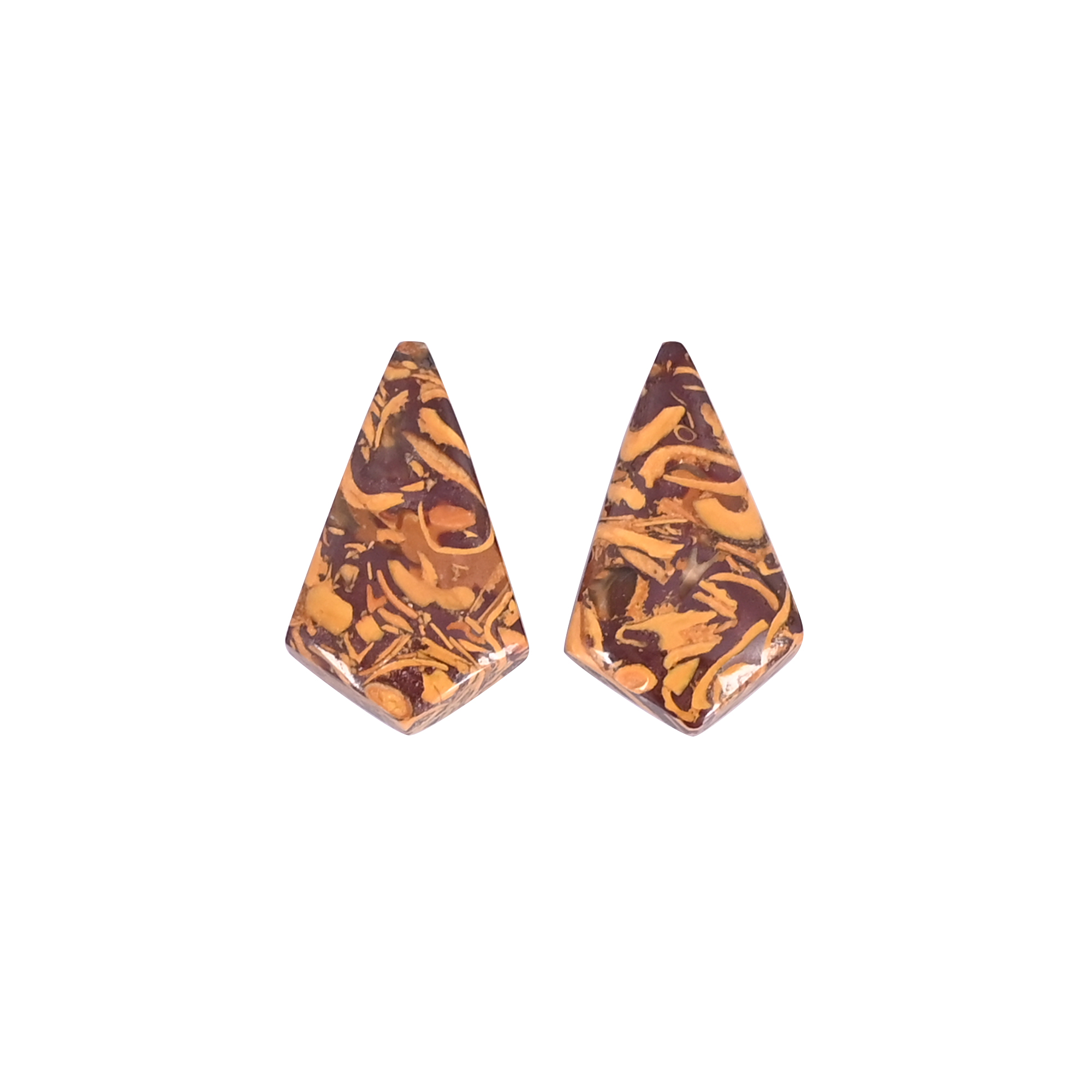 Natural Mariam Jasper 157 Carat 1 Pair Weight 20x12mm Kite Shape Loose Gemstone