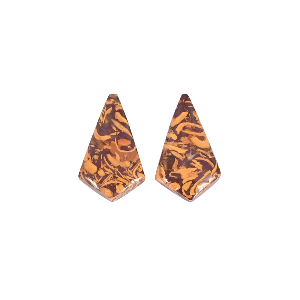 Image of Natural Mariam Jasper 15.7 Carat (1 Pair Weight) 20x12mm Kite Shape Loose Gemstone
