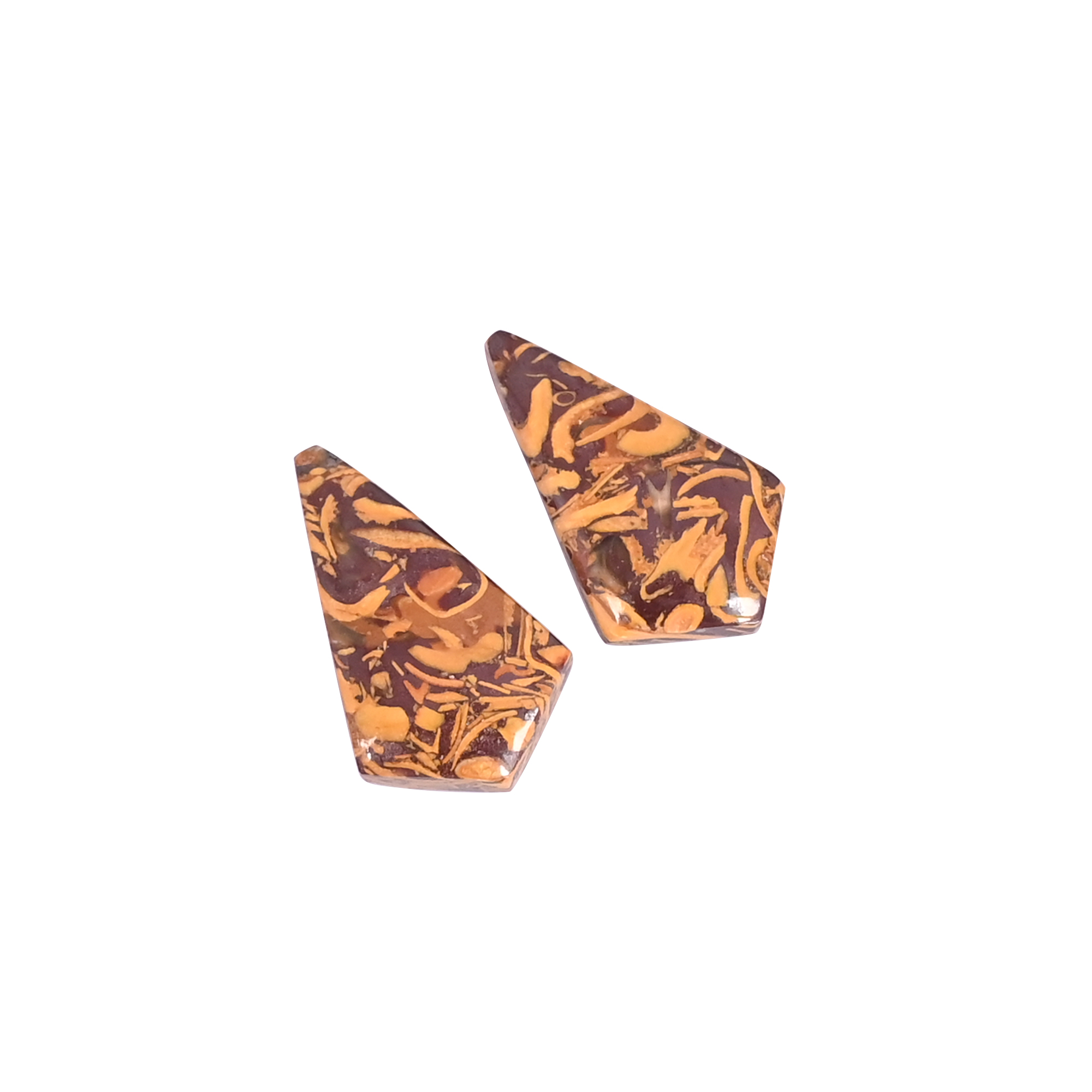 Natural Mariam Jasper 157 Carat 1 Pair Weight 20x12mm Kite Shape Loose Gemstone