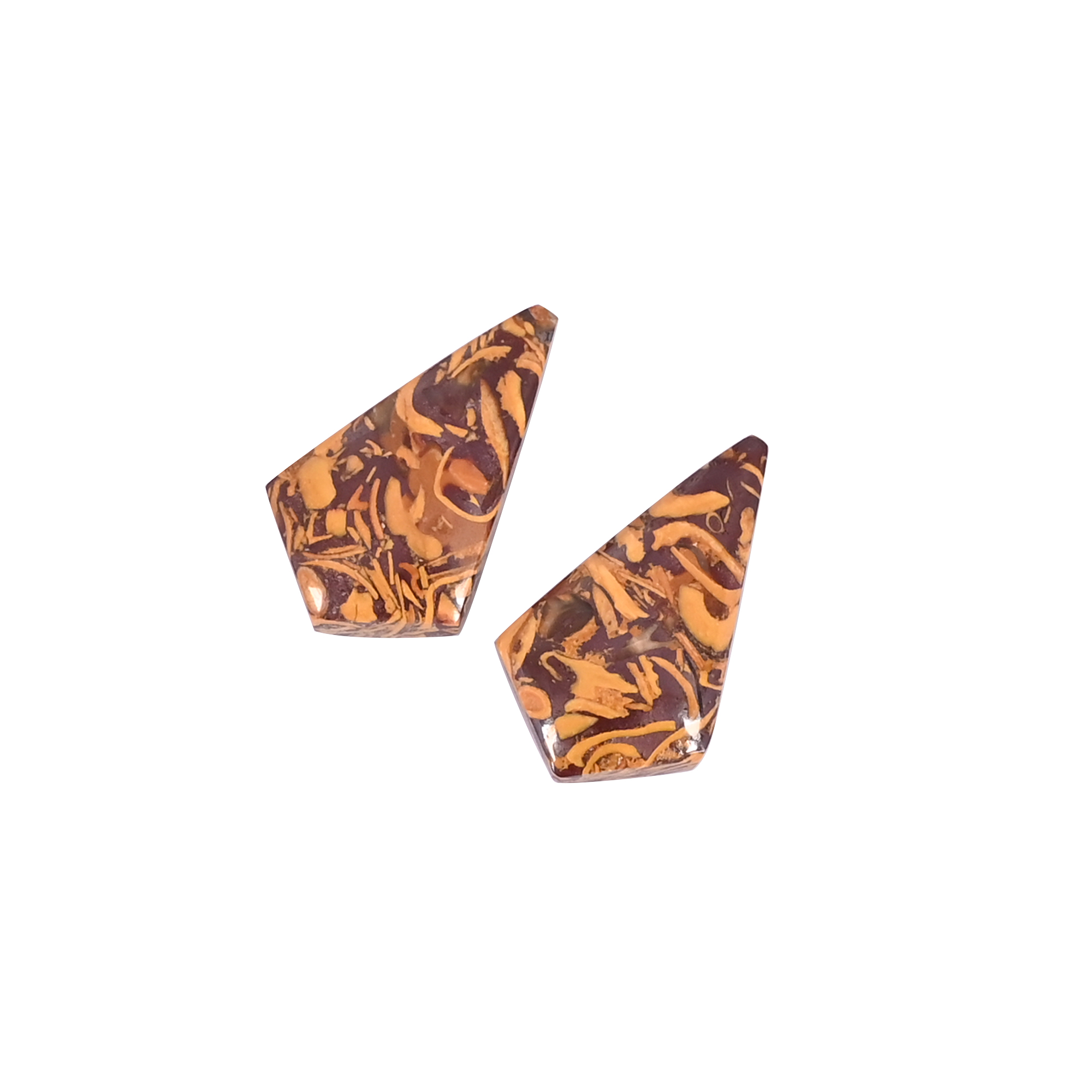 Natural Mariam Jasper 157 Carat 1 Pair Weight 20x12mm Kite Shape Loose Gemstone