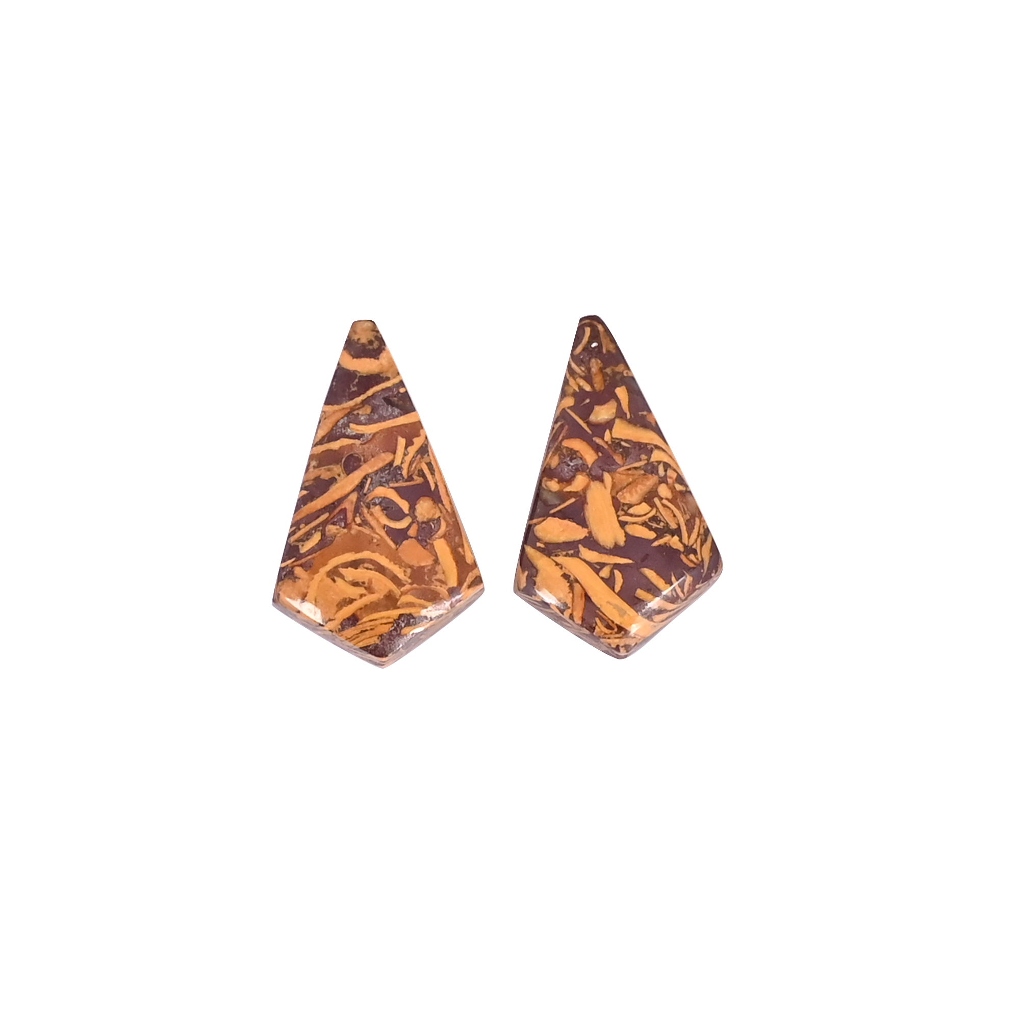 Natural Mariam Jasper 157 Carat 1 Pair Weight 20x12mm Kite Shape Loose Gemstone
