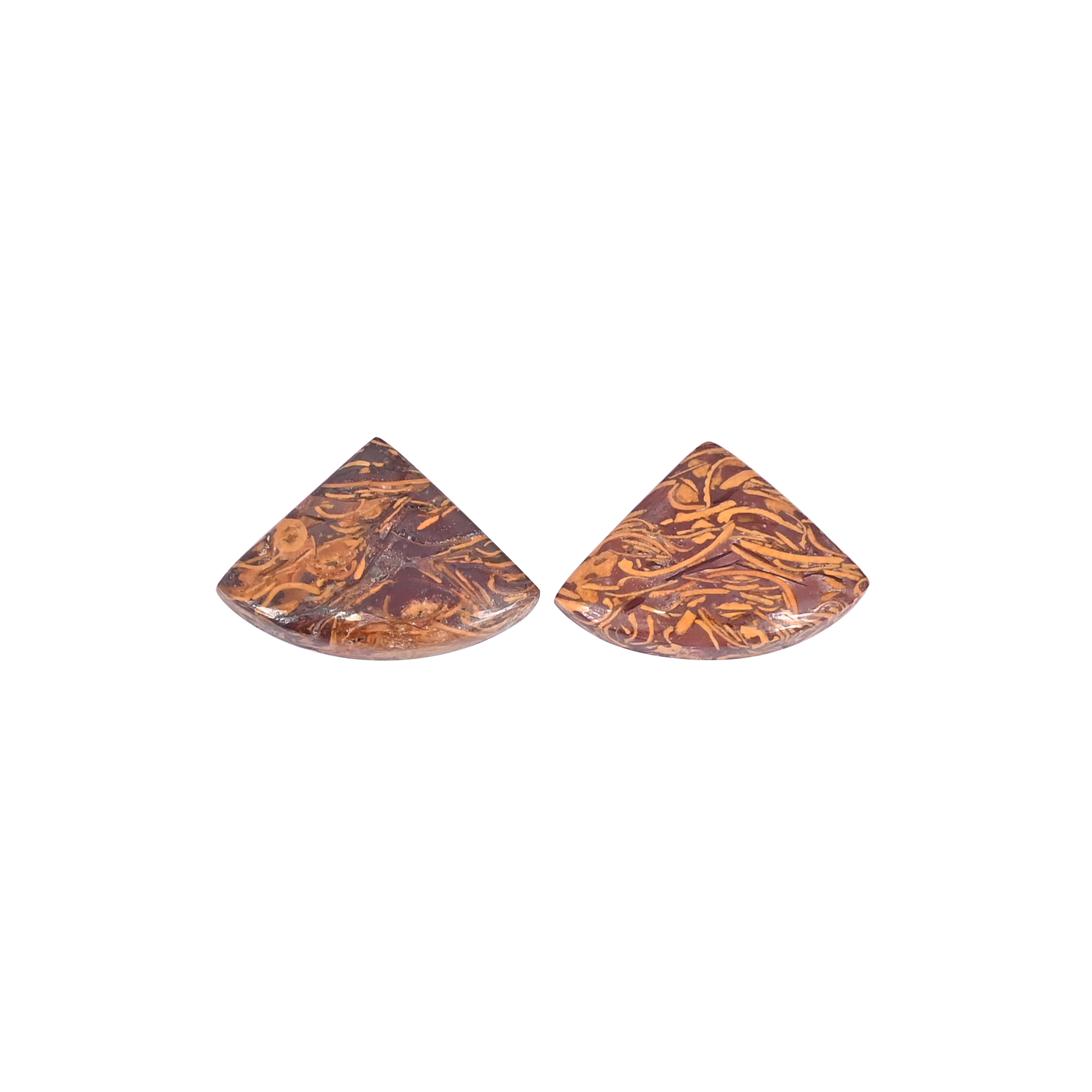 Natural Mariam Jasper 182 Carat 1 Pair Weight 20x14mm Fancy Shape Loose Gemstone