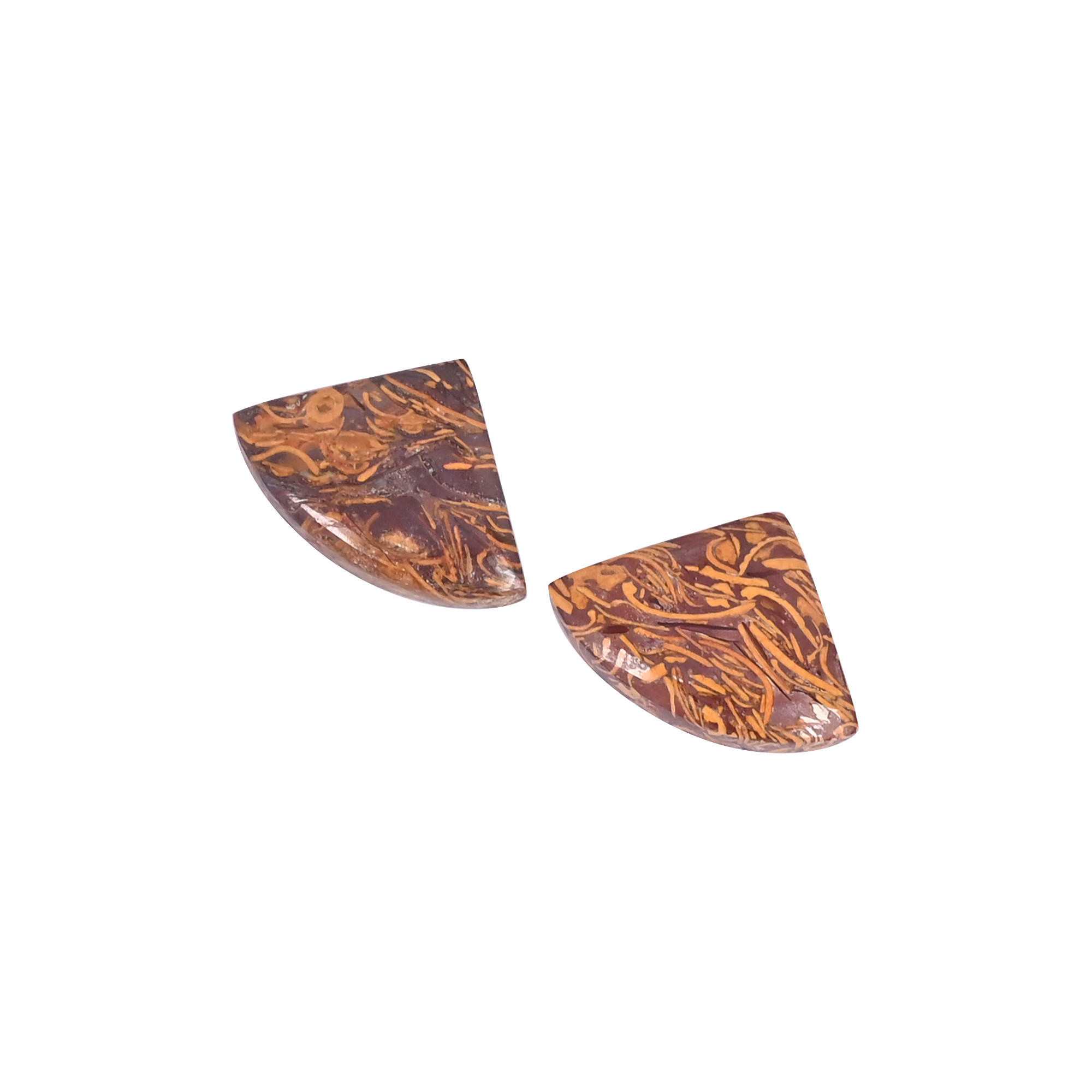 Natural Mariam Jasper 182 Carat 1 Pair Weight 20x14mm Fancy Shape Loose Gemstone