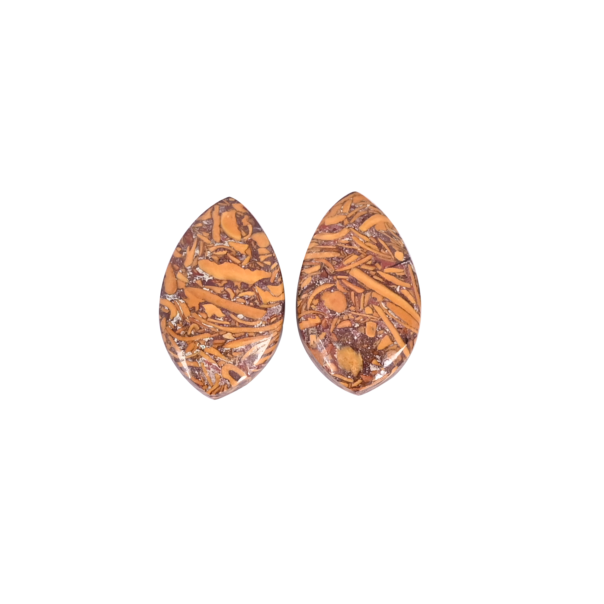 Natural Mariam Jasper 181 Carat 1 Pair Weight 20x12mm Fancy Shape Loose Gemstone