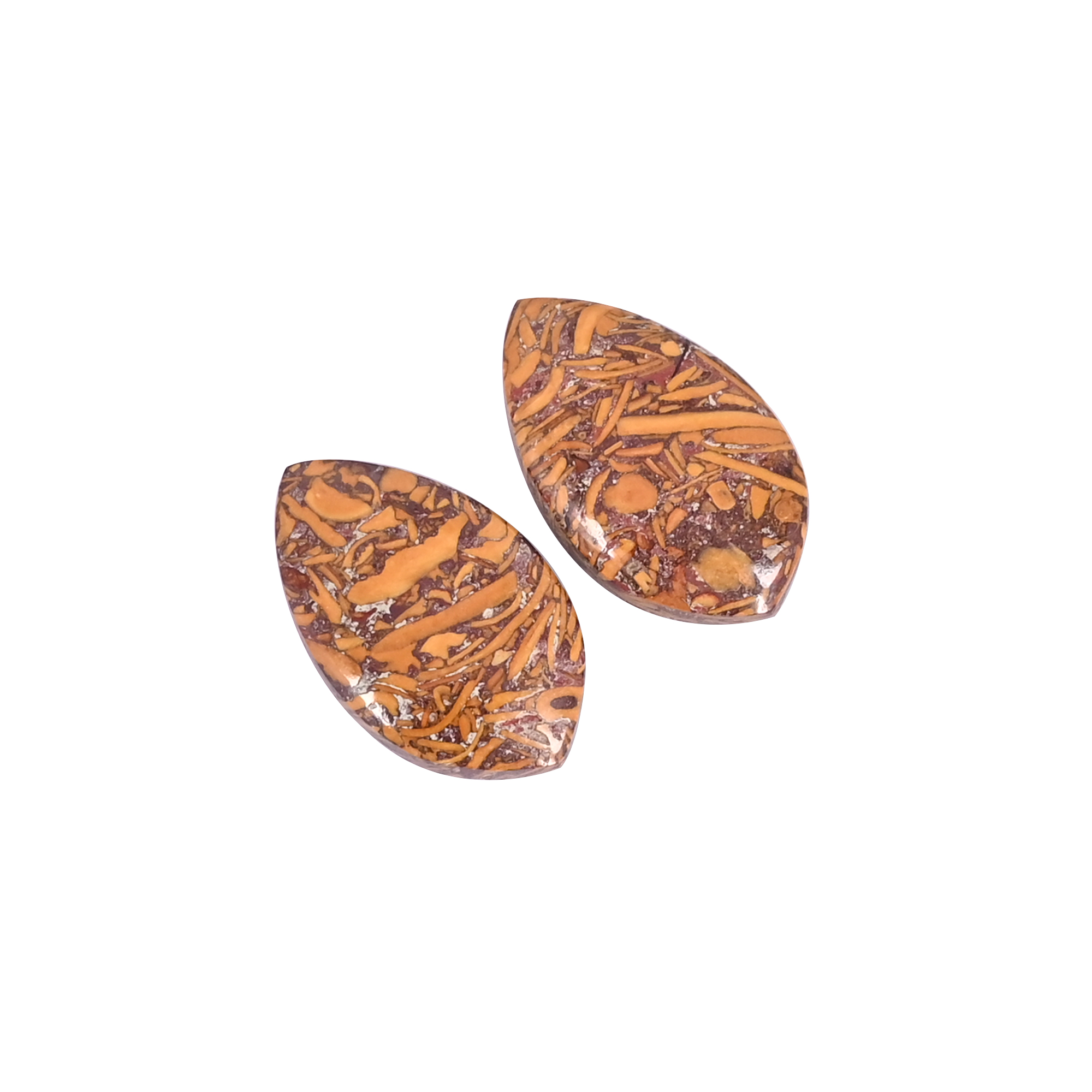 Natural Mariam Jasper 181 Carat 1 Pair Weight 20x12mm Fancy Shape Loose Gemstone