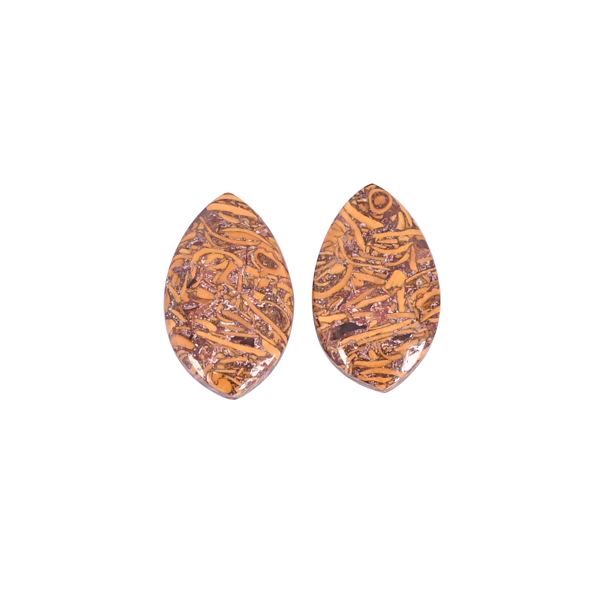 Natural Mariam Jasper 181 Carat 1 Pair Weight 20x12mm Fancy Shape Loose Gemstone