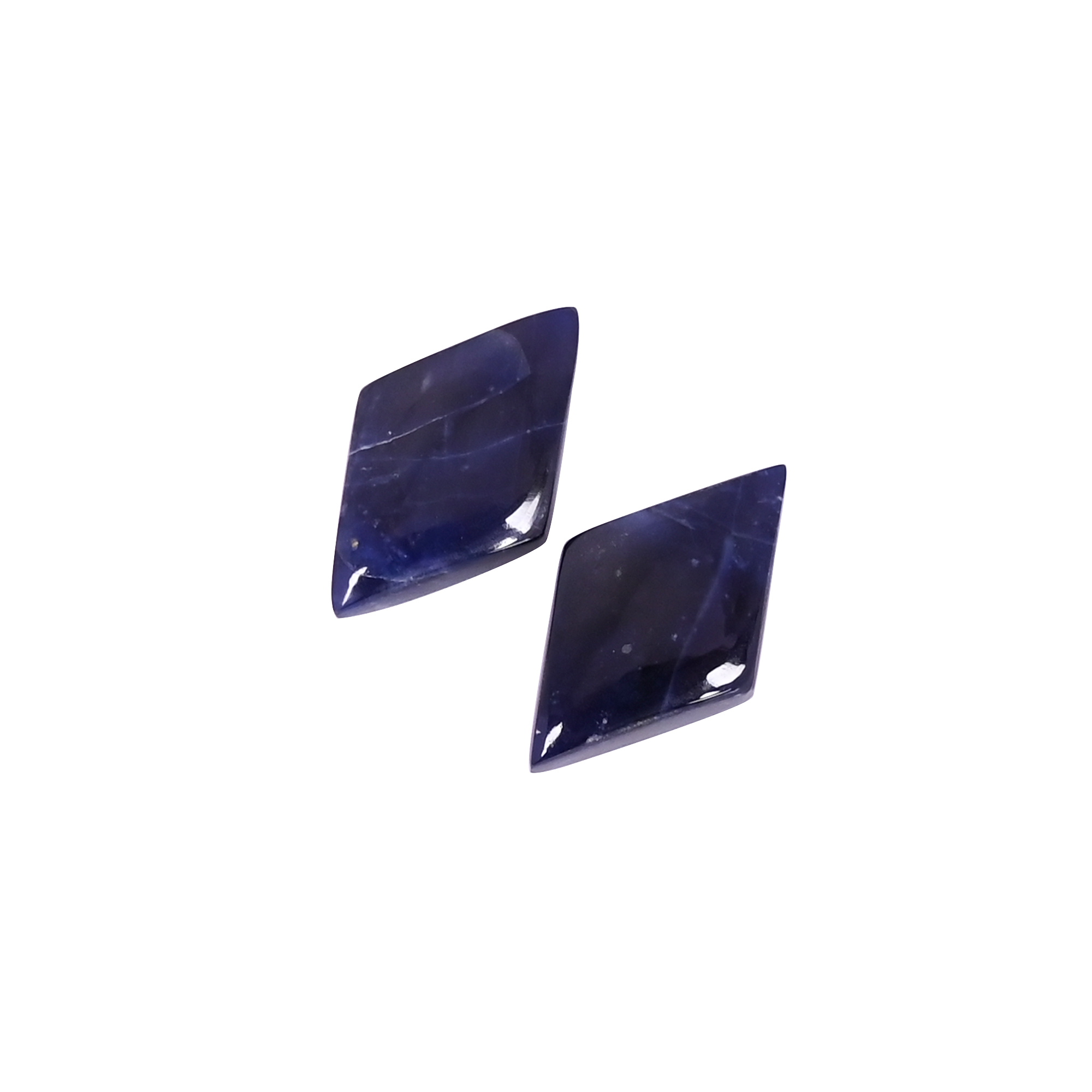 Natural Sodalite 127 Carat 1 Pair Weight 20x12mm Rhombus Shape Loose Gemstone