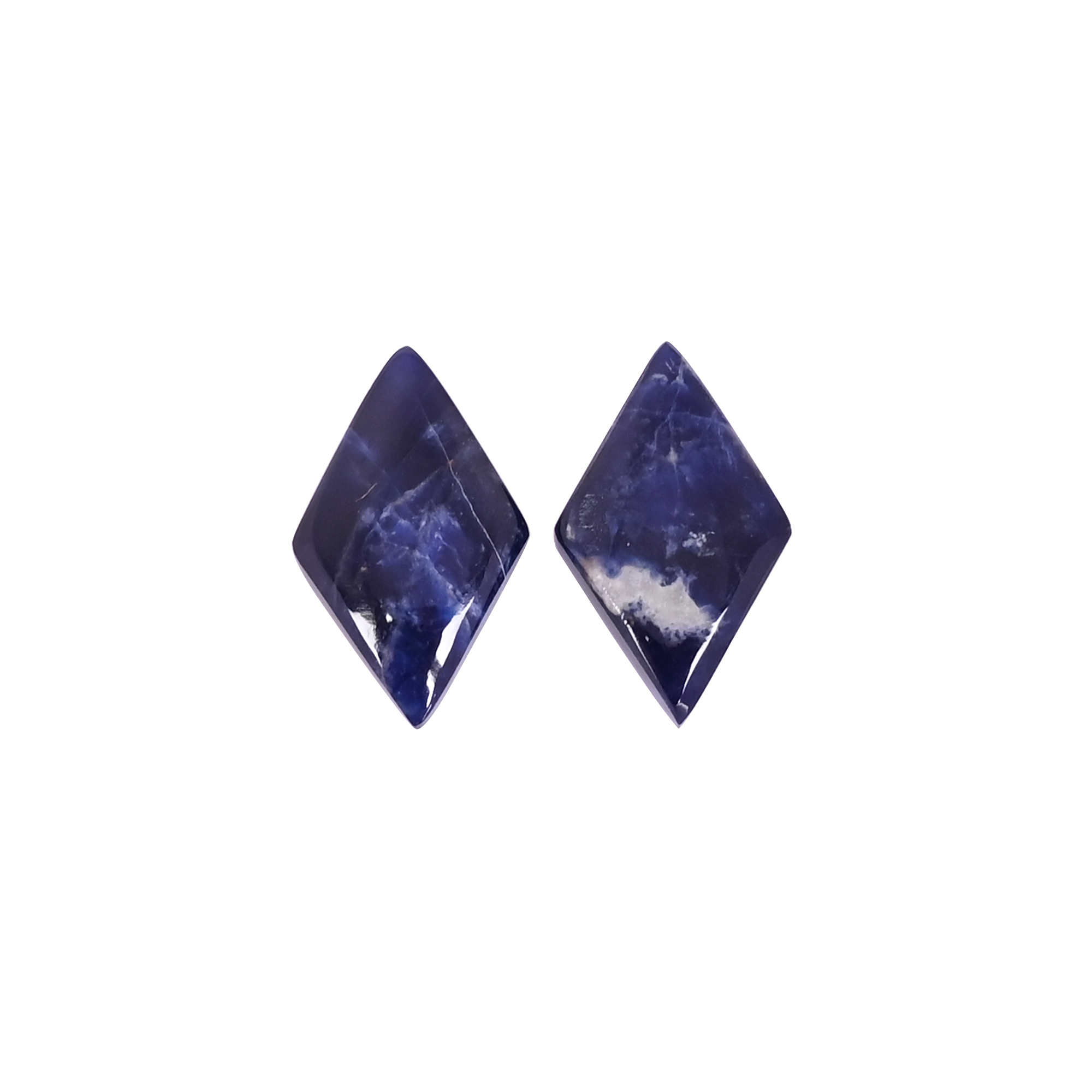 Natural Sodalite 127 Carat 1 Pair Weight 20x12mm Rhombus Shape Loose Gemstone