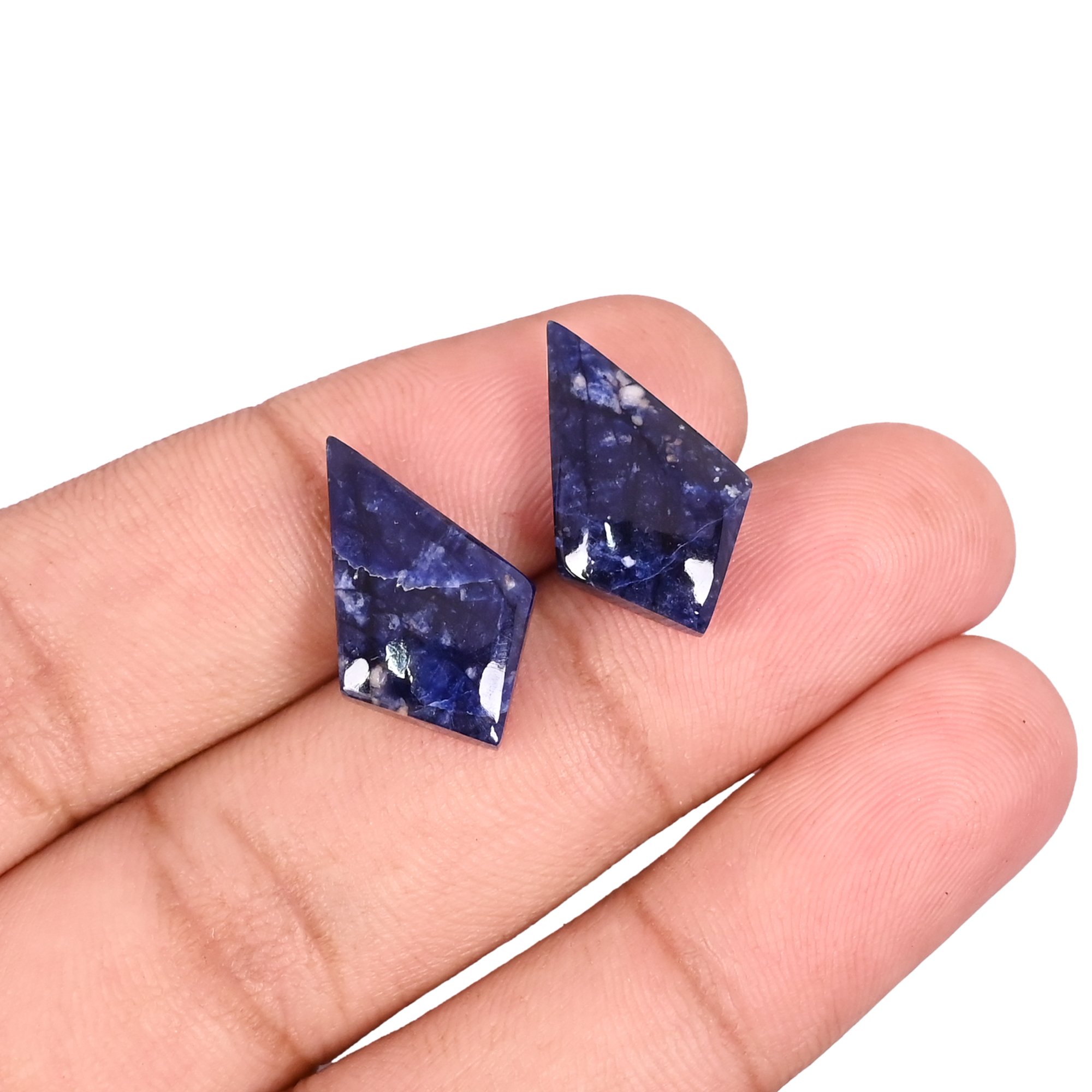 Natural Sodalite 121 Carat 1 Pair Weight 20x12mm Kite Shape Loose Gemstone