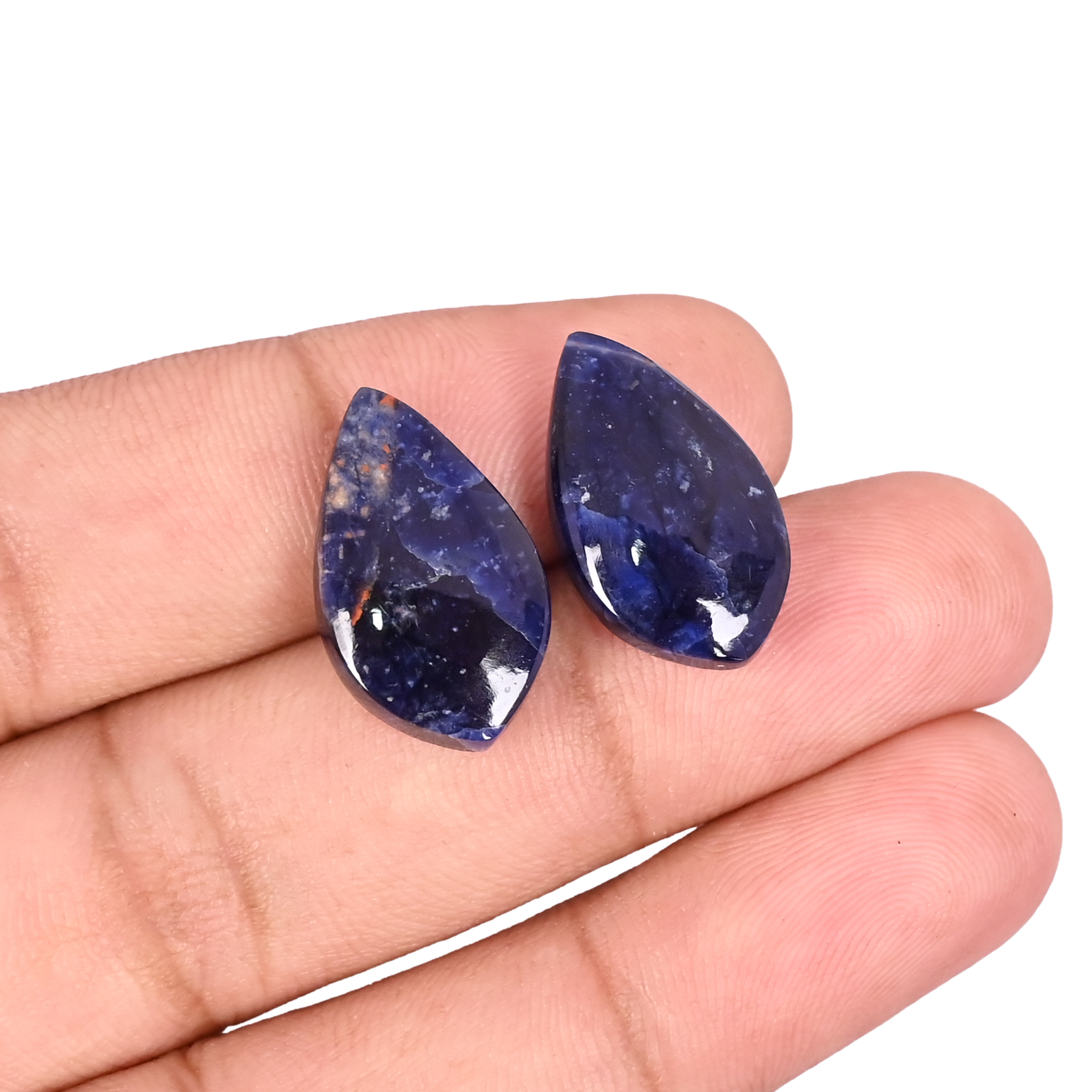 Natural Sodalite 158 Carat 1 Pair Weight 20x12mm Fancy Shape Loose Gemstone