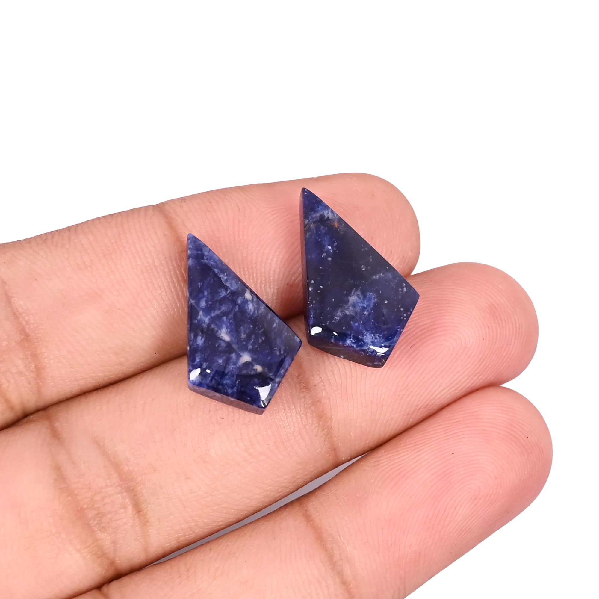 Natural Sodalite 128 Carat 1 Pair Weight 20x11 Fancy Shape Loose Gemstone